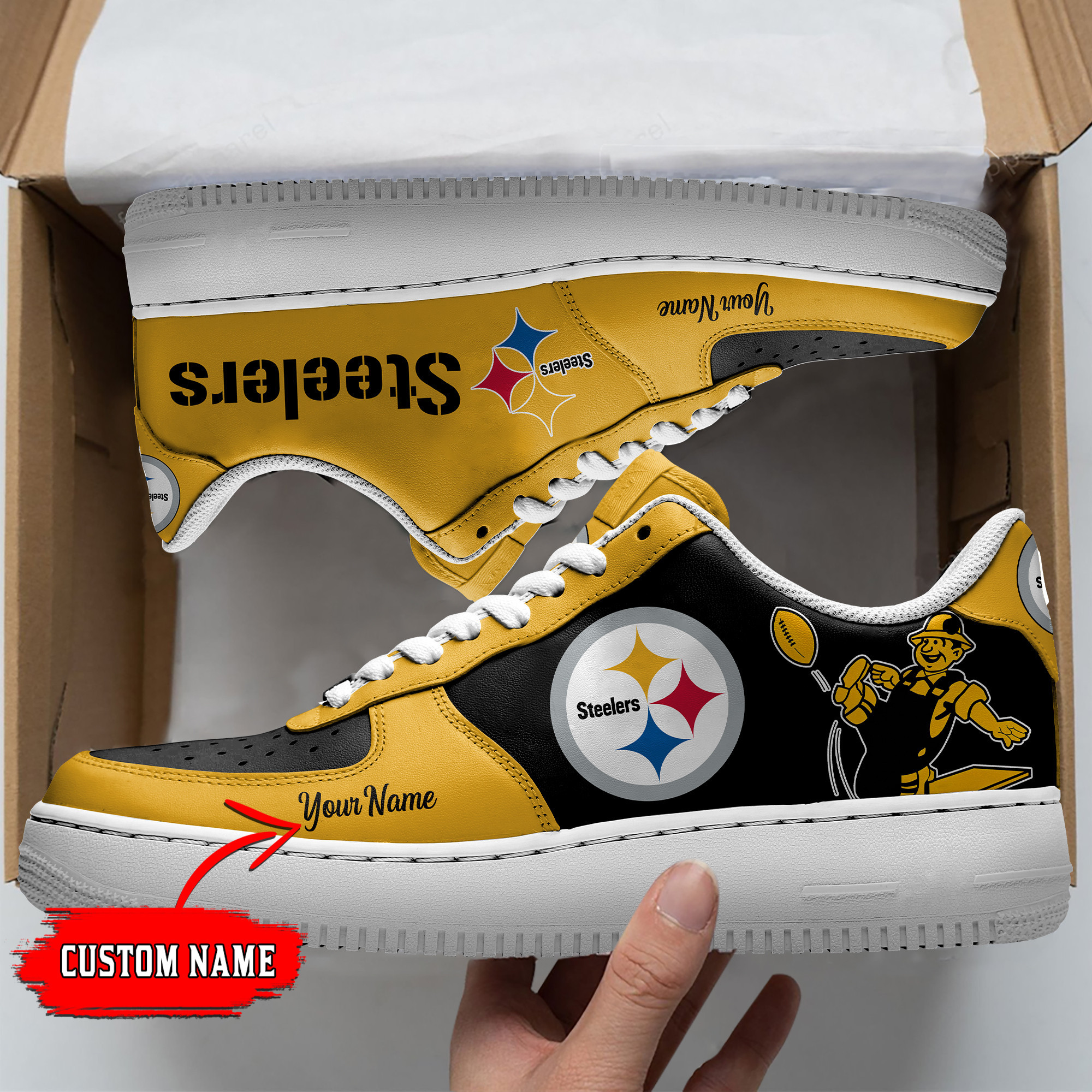JWFancy Pittsburgh Steelers NFL Air Low-Top Sneakers Shoes For Men And Women