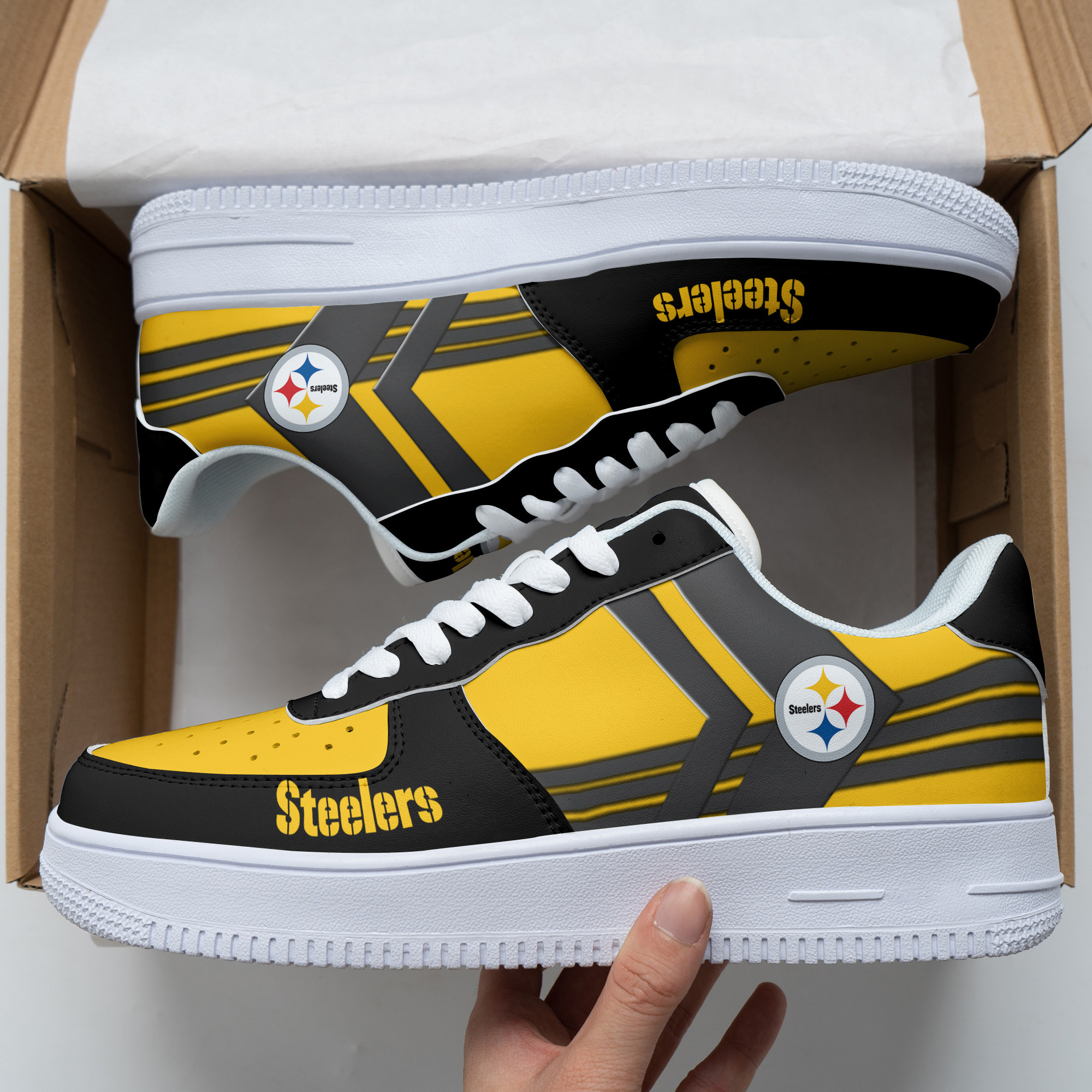 JWFancy Pittsburgh Steelers NFL Air Low-Top Sneakers Shoes For Men And Women
