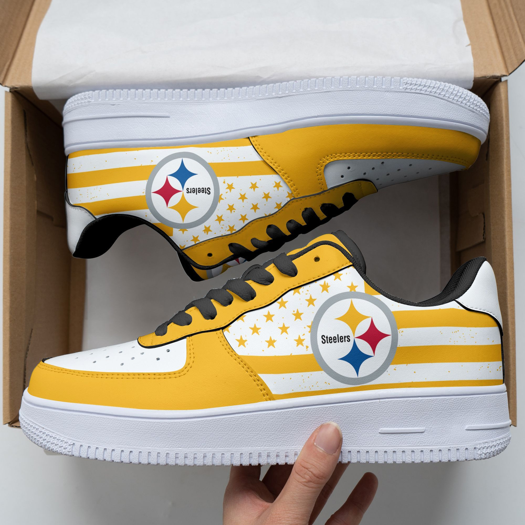 JWFancy Pittsburgh Steelers NFL Air Low-Top Sneakers Shoes For Men And Women