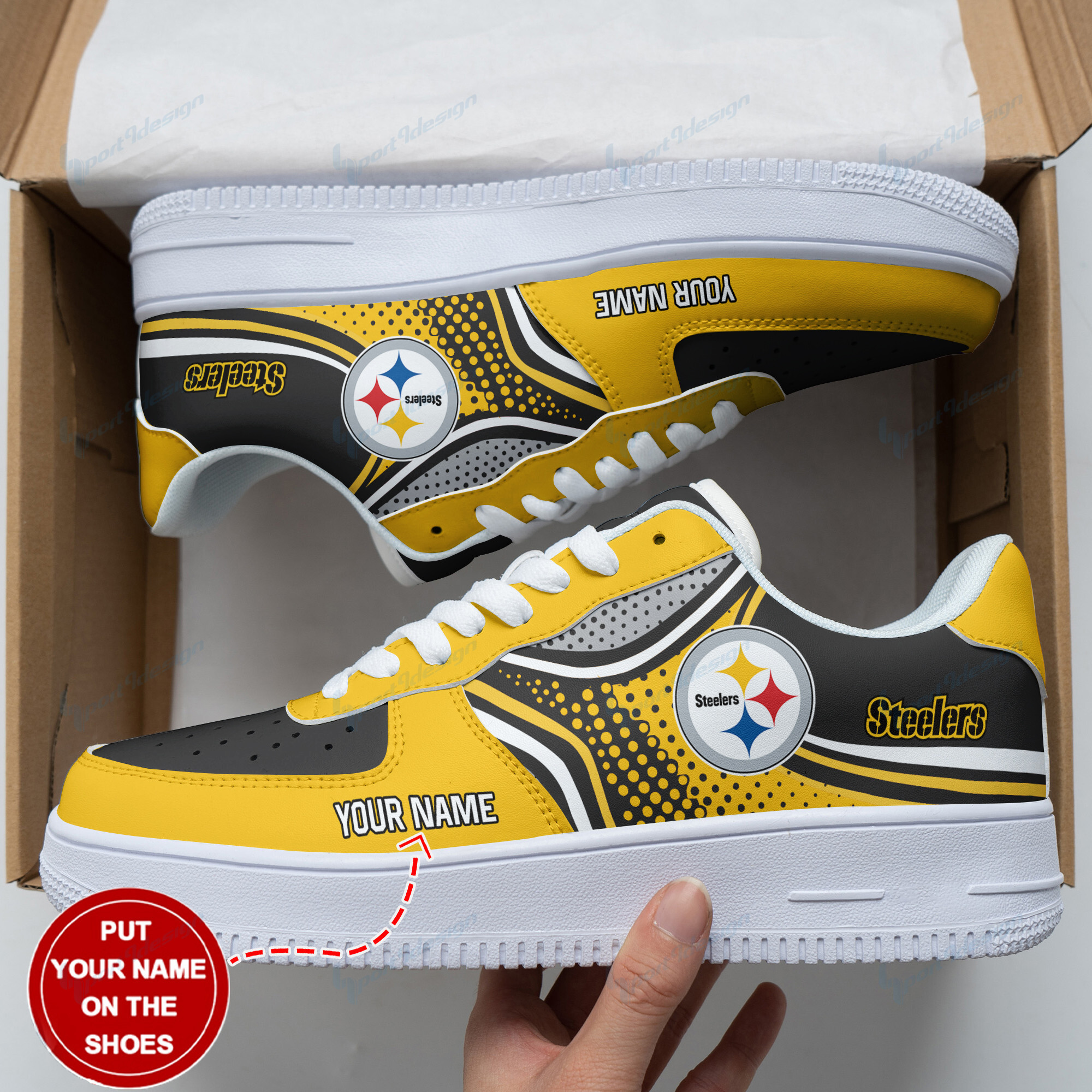 JWFancy Pittsburgh Steelers NFL Air Low-Top Sneakers Shoes For Men And Women