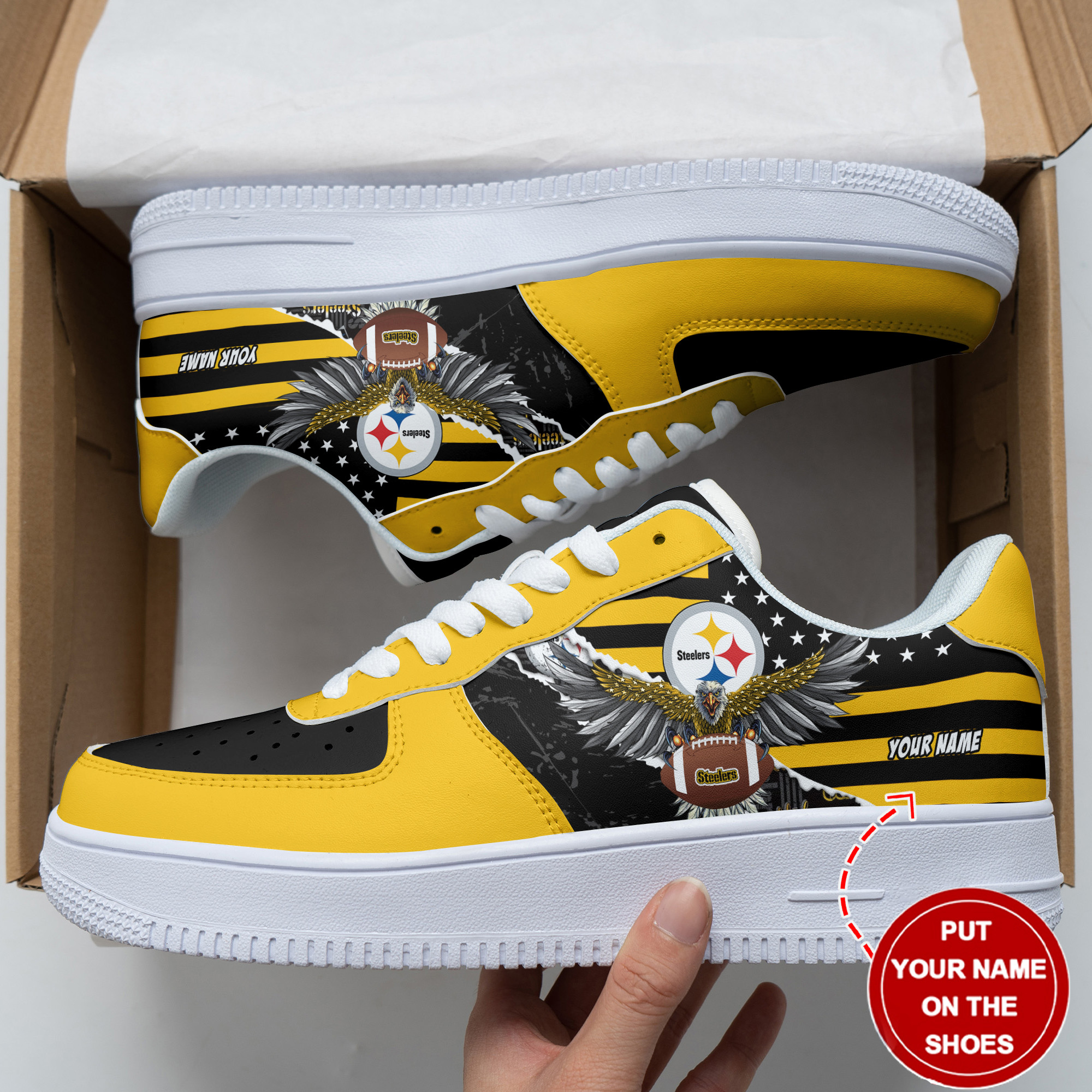 JWFancy Pittsburgh Steelers NFL Air Low-Top Sneakers Shoes For Men And Women