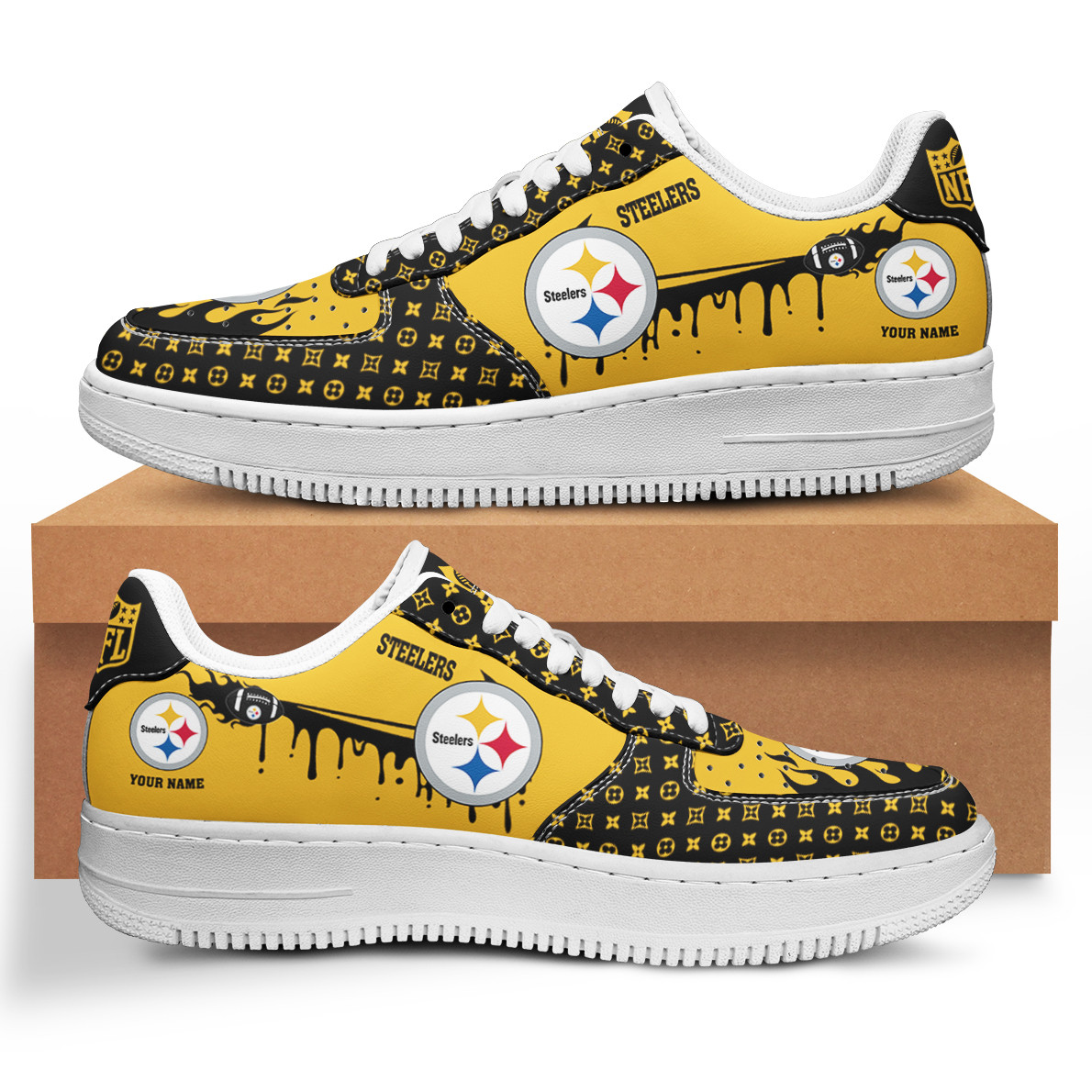 JWFancy Pittsburgh Steelers NFL Air Low-Top Sneakers Shoes For Men And Women