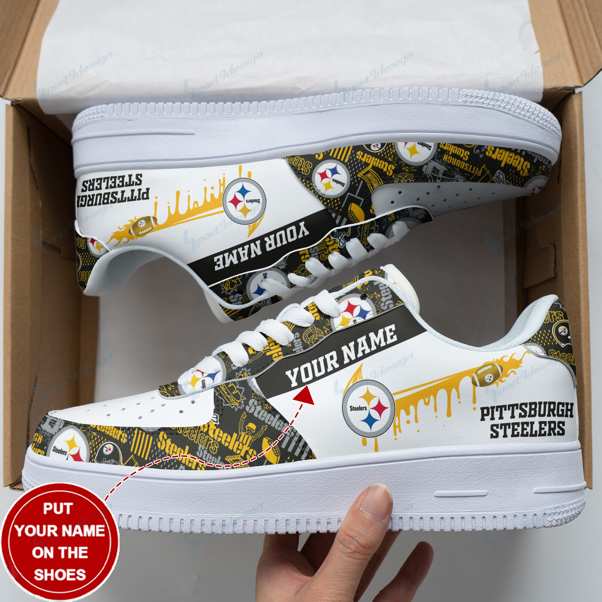 JWFancy Pittsburgh Steelers NFL Air Low-Top Sneakers Shoes For Men And Women