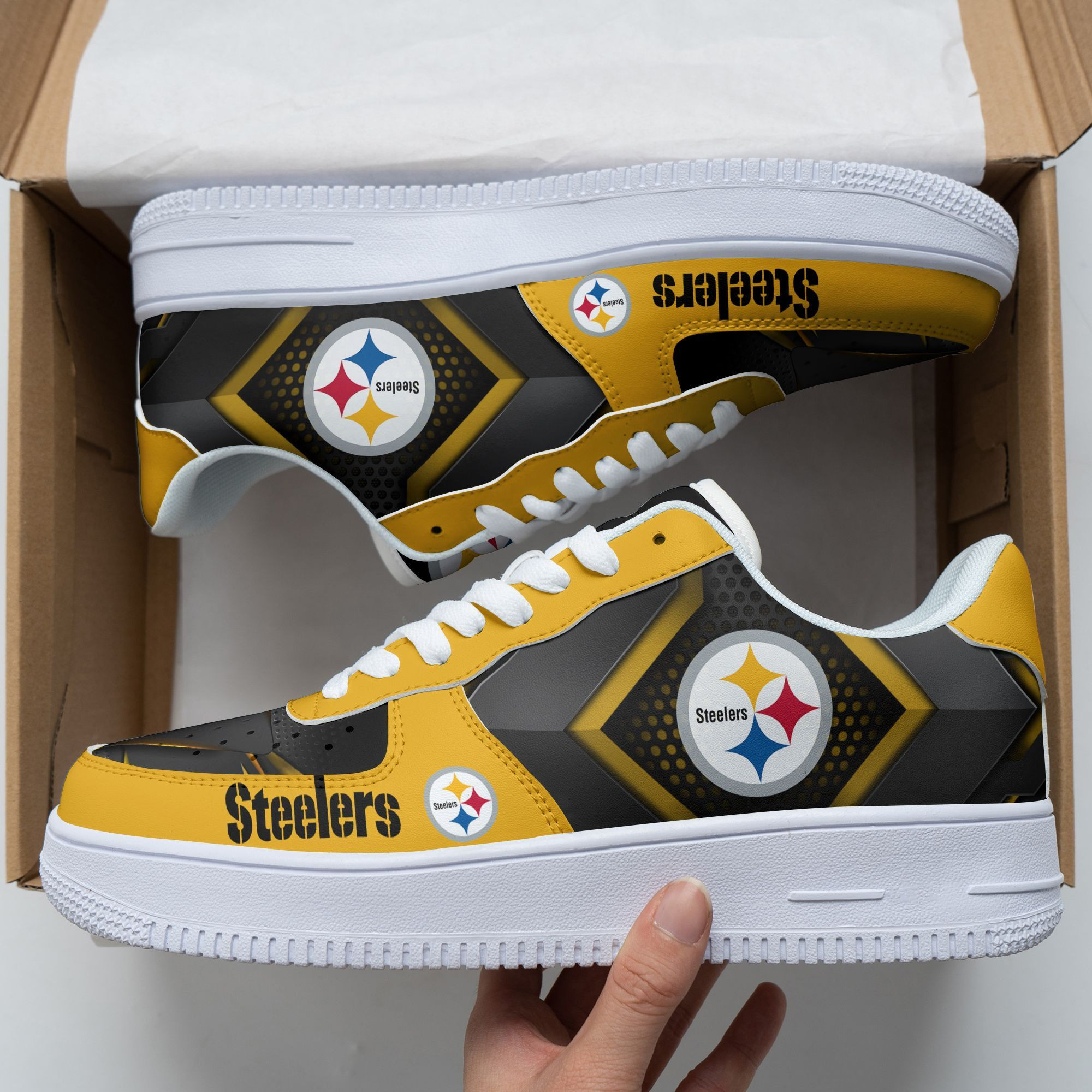 JWFancy Pittsburgh Steelers NFL Air Low-Top Sneakers Shoes For Men And Women