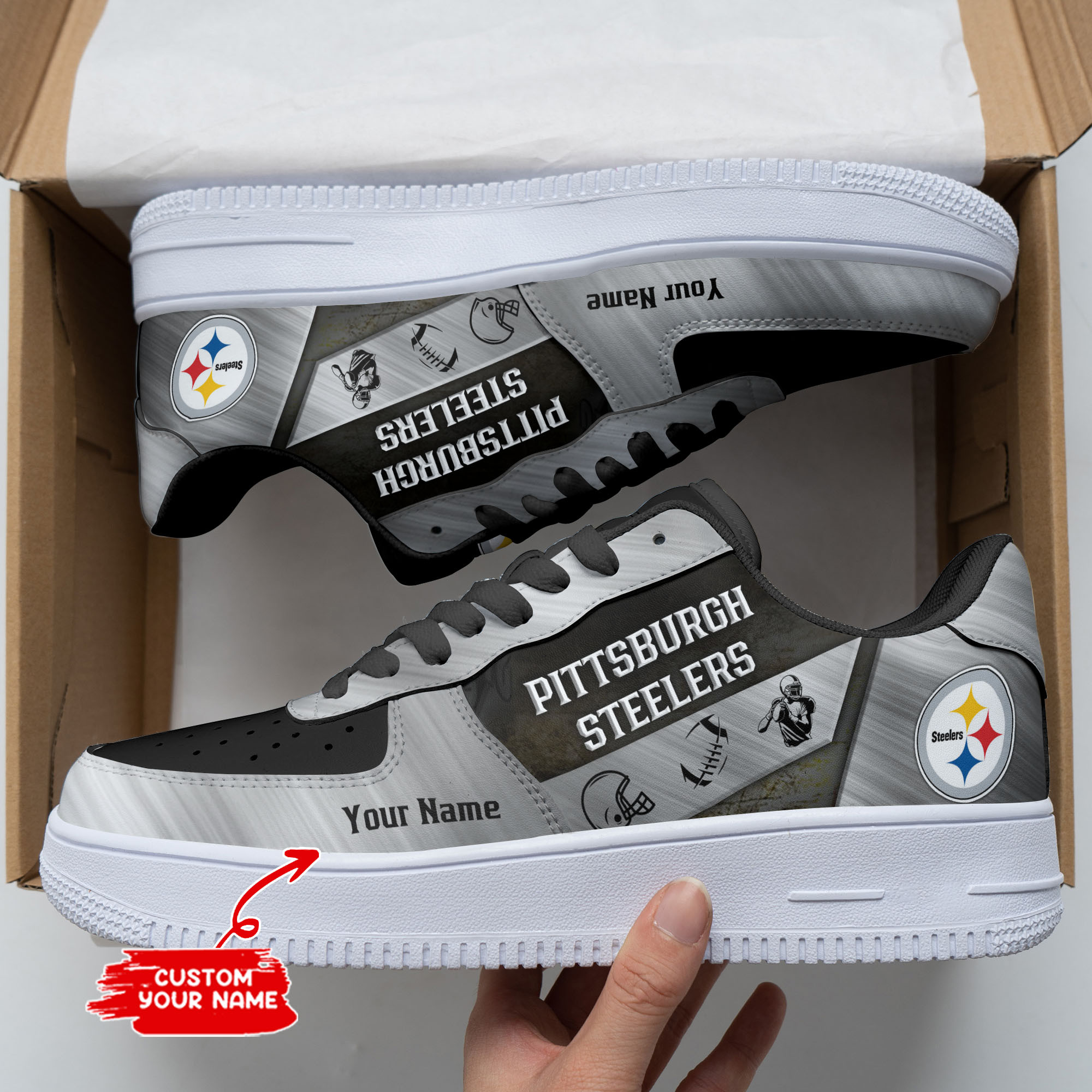 JWFancy Pittsburgh Steelers NFL Air Low-Top Sneakers Shoes For Men And Women