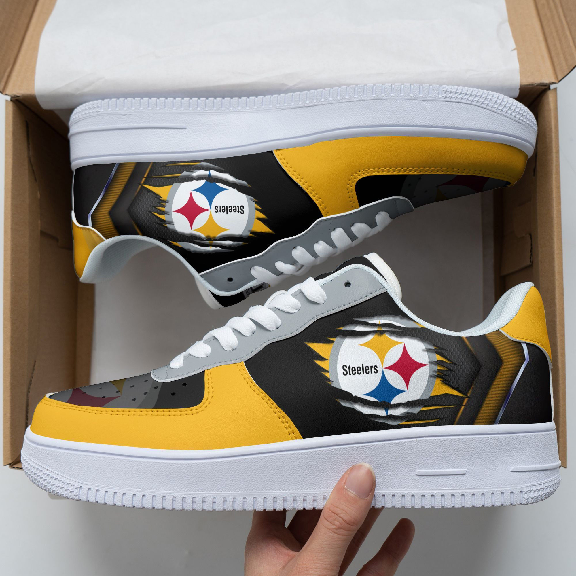 JWFancy Pittsburgh Steelers NFL Air Low-Top Sneakers Shoes For Men And Women