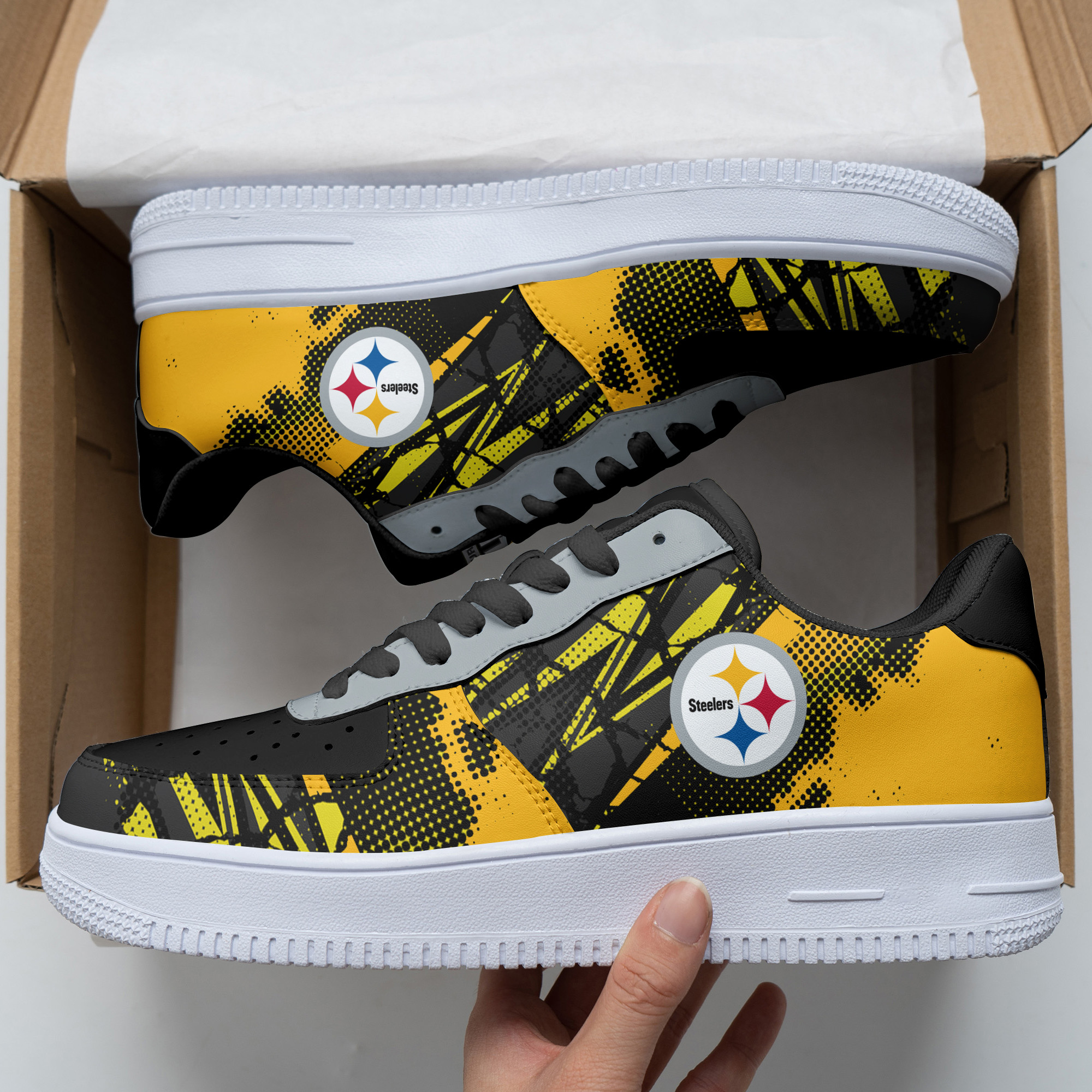 JWFancy Pittsburgh Steelers NFL Air Low-Top Sneakers Shoes For Men And Women