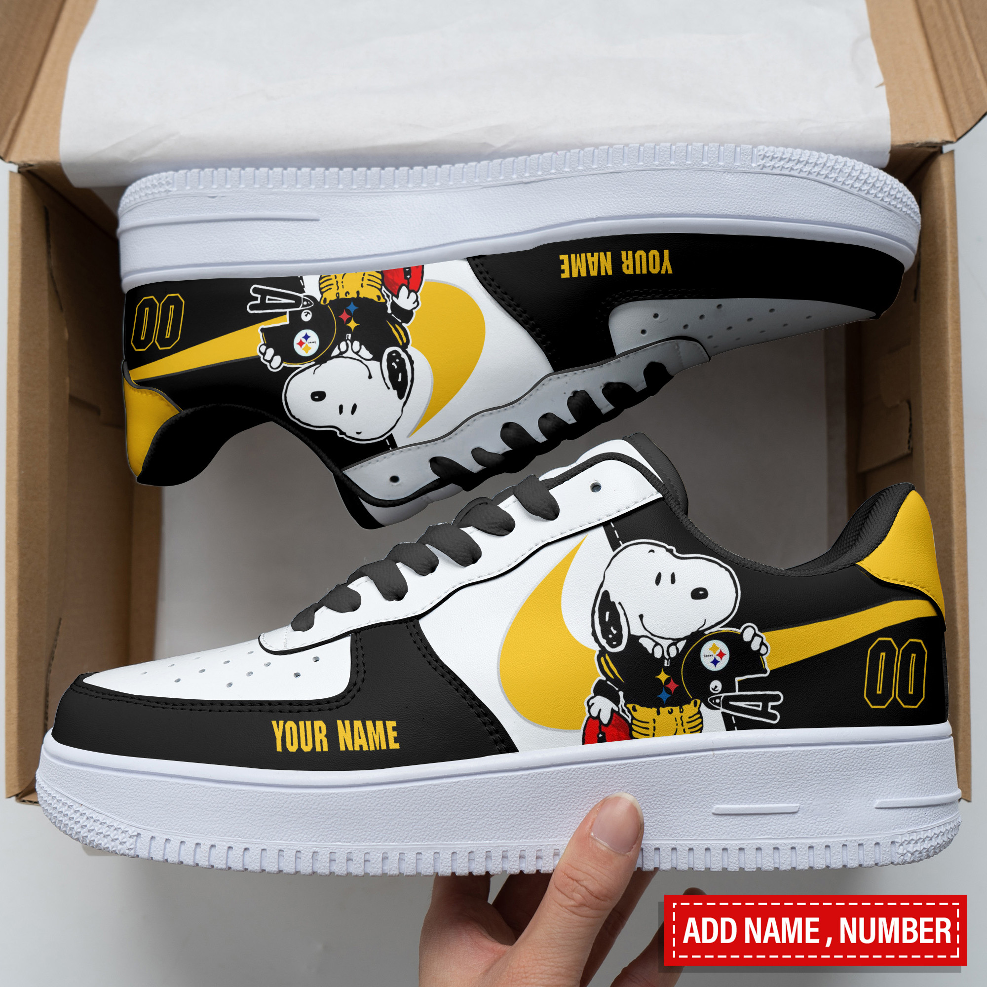 JWFancy Pittsburgh Steelers NFL Air Low-Top Sneakers Shoes For Men And Women