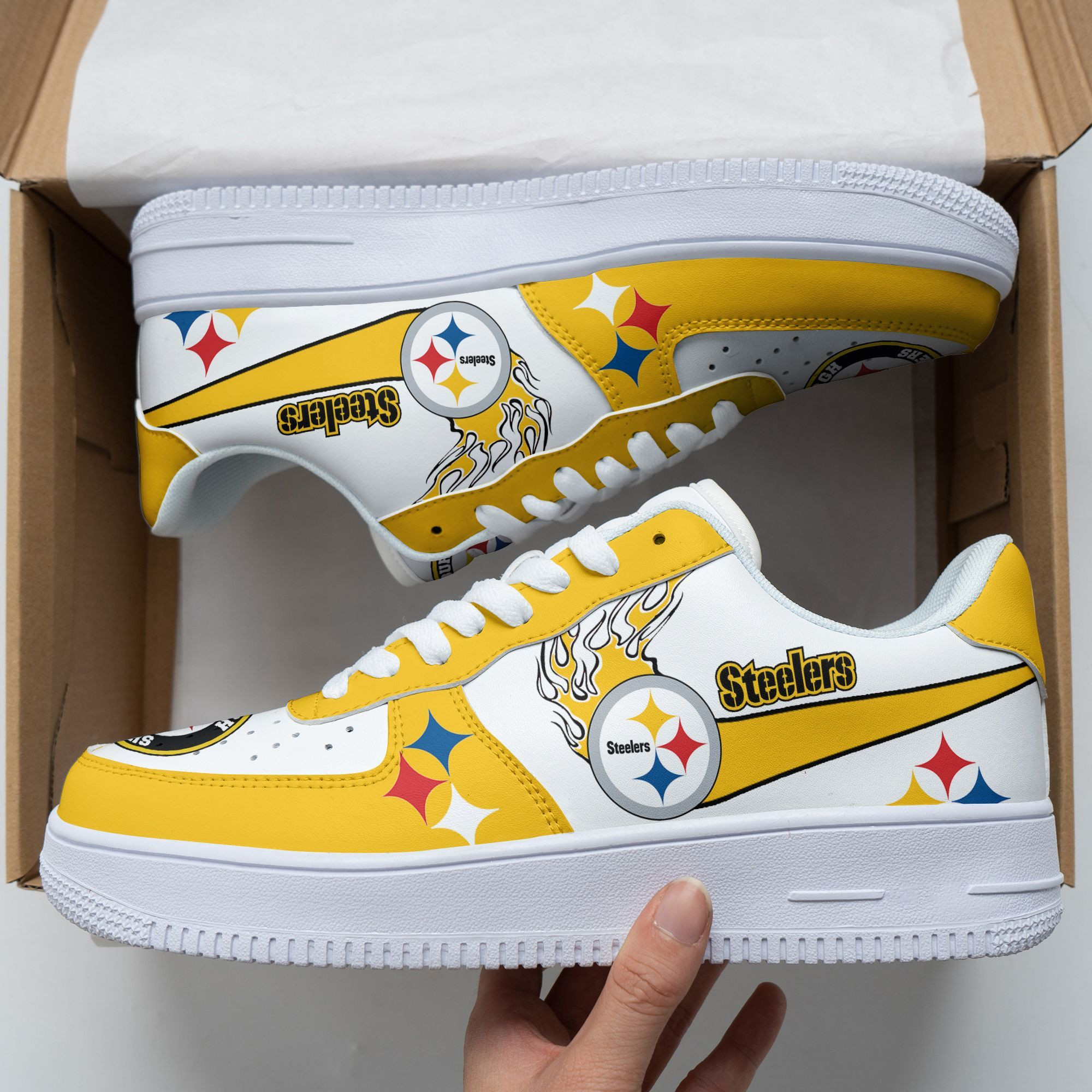 JWFancy Pittsburgh Steelers NFL Air Low-Top Sneakers Shoes For Men And Women