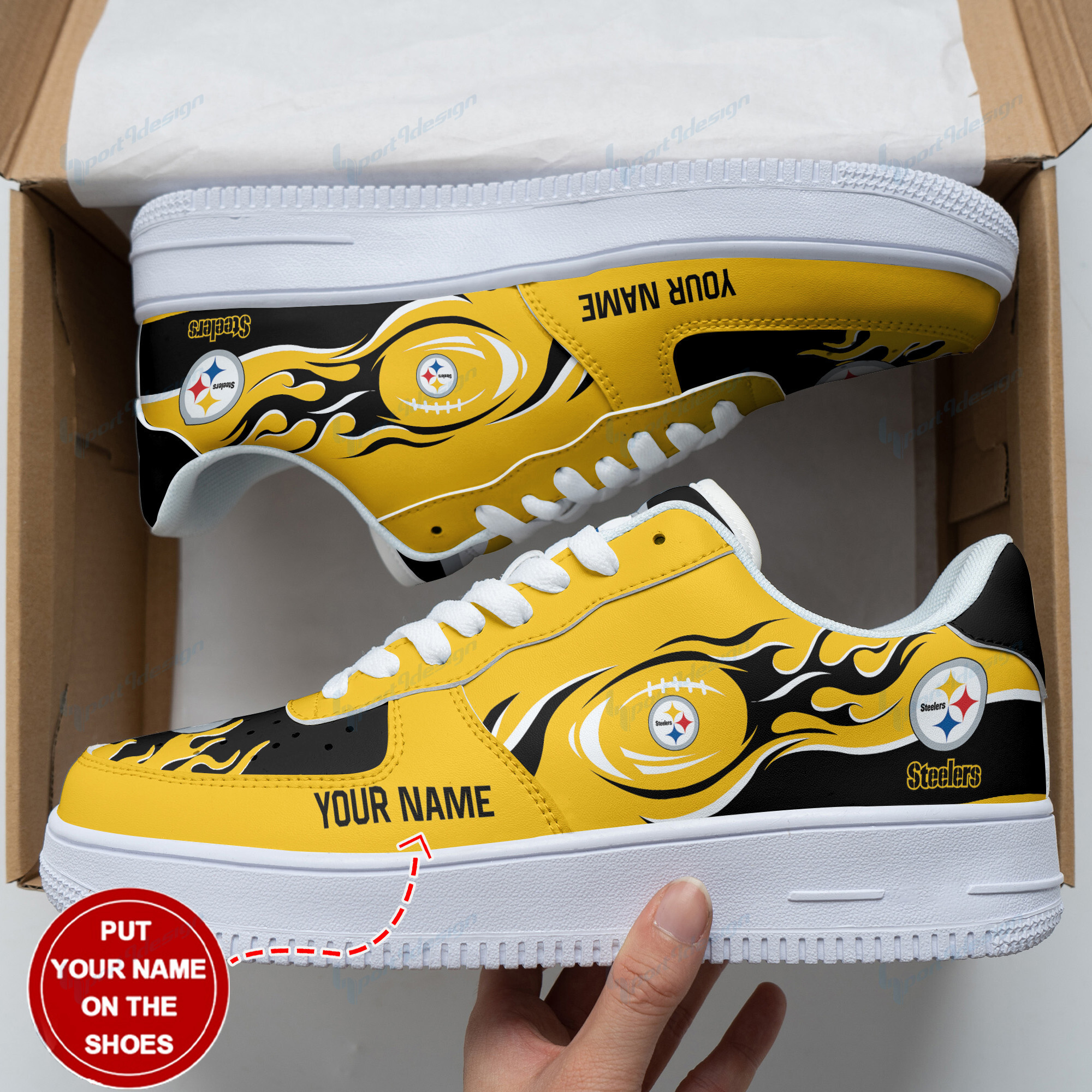 JWFancy Pittsburgh Steelers NFL Air Low-Top Sneakers Shoes For Men And Women