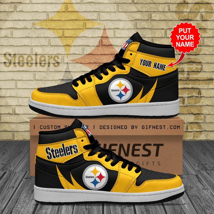 JWFancy Pittsburgh Steelers NFL AJ1 High Sneakers Shoes For Men And Women