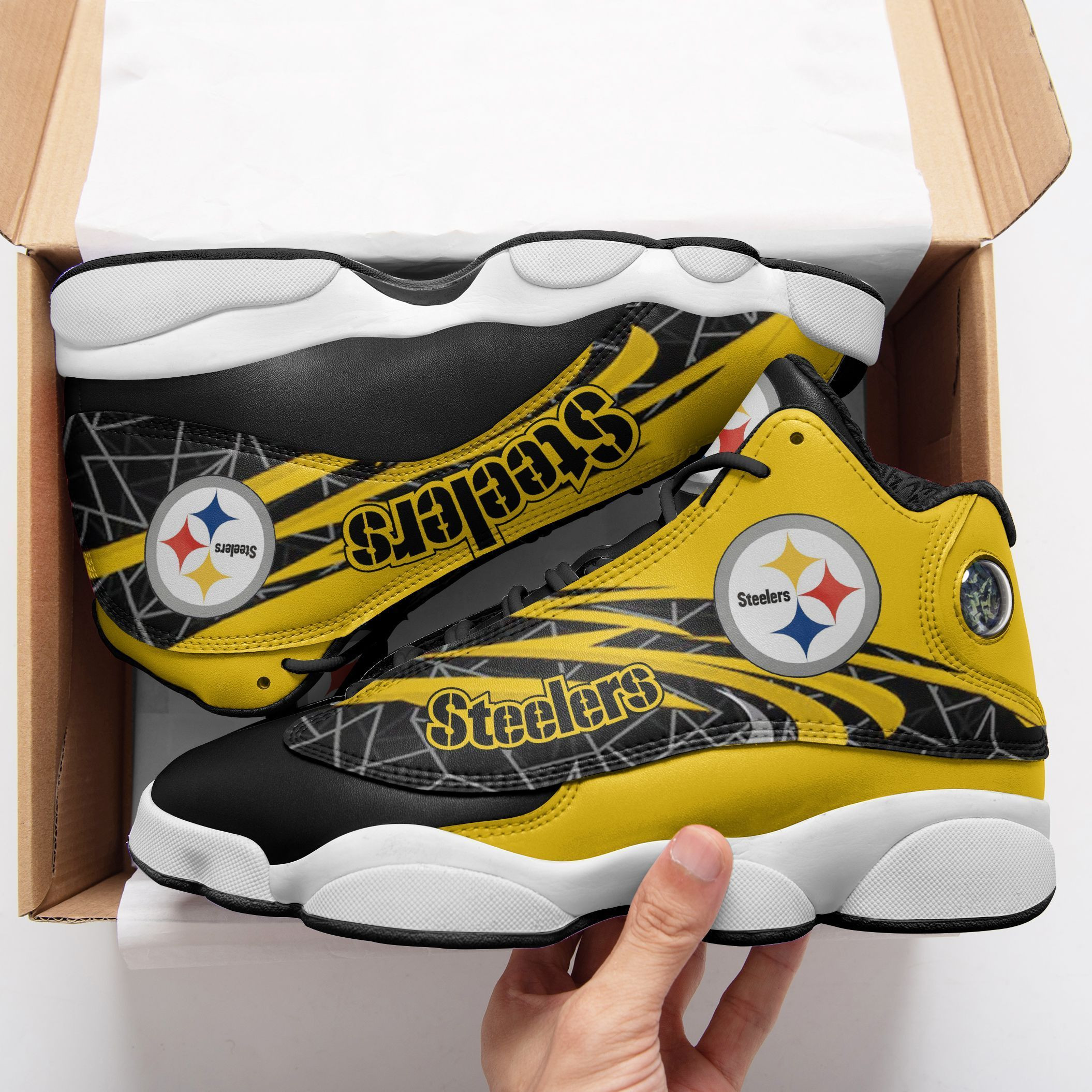 JWFancy Pittsburgh Steelers NFL AJ13 Sneakers Shoes For Men And Women