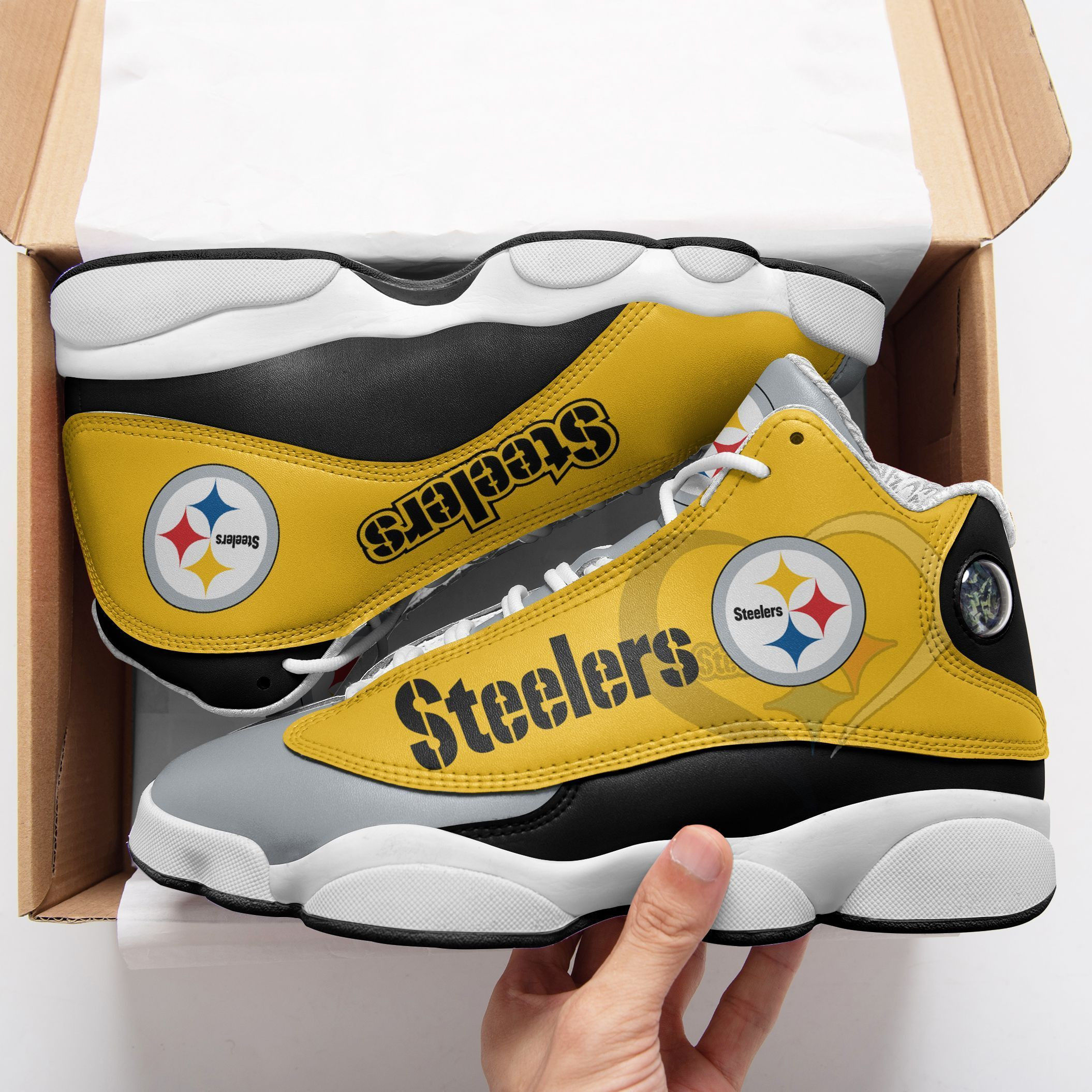 JWFancy Pittsburgh Steelers NFL AJ13 Sneakers Shoes For Men And Women