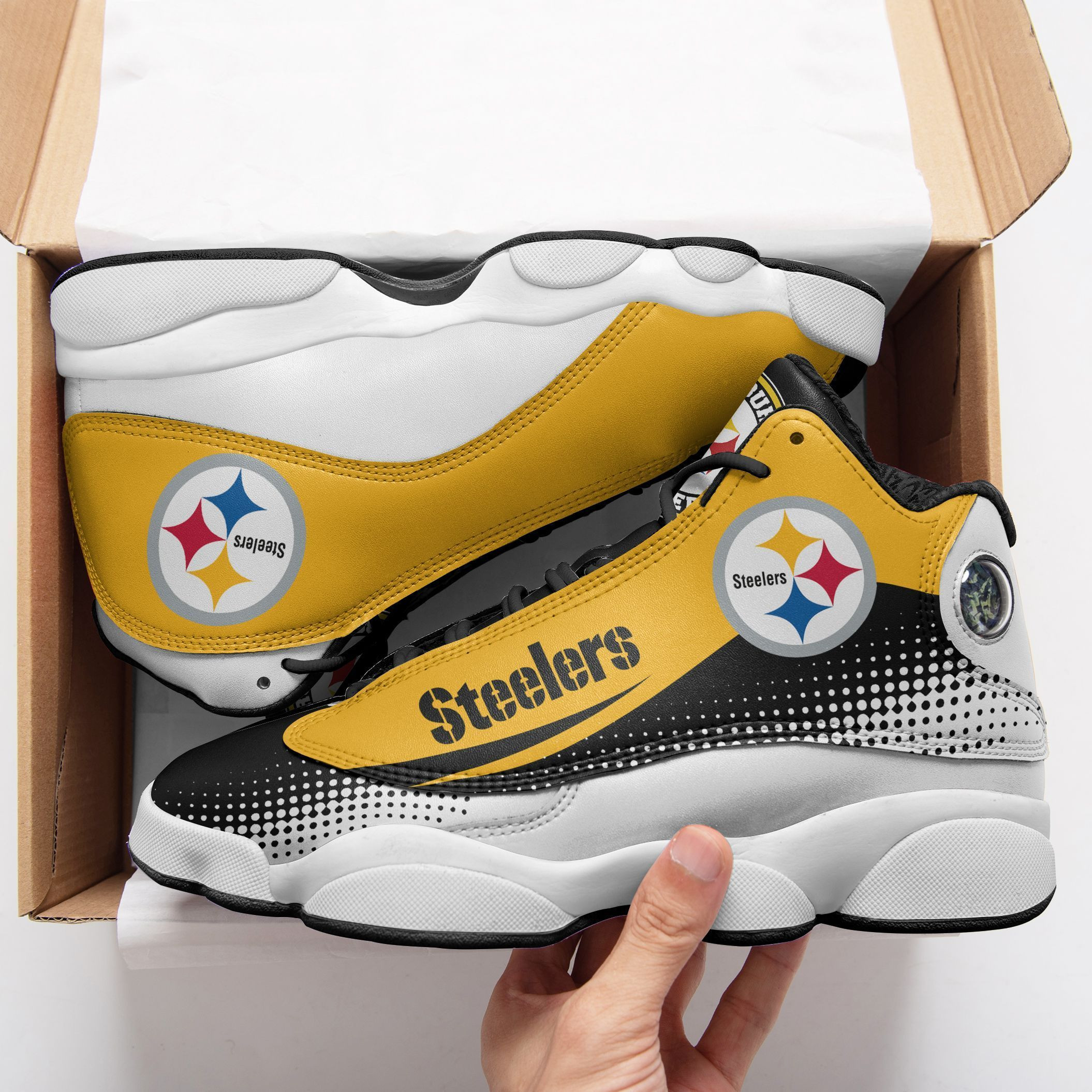 JWFancy Pittsburgh Steelers NFL AJ13 Sneakers Shoes For Men And Women