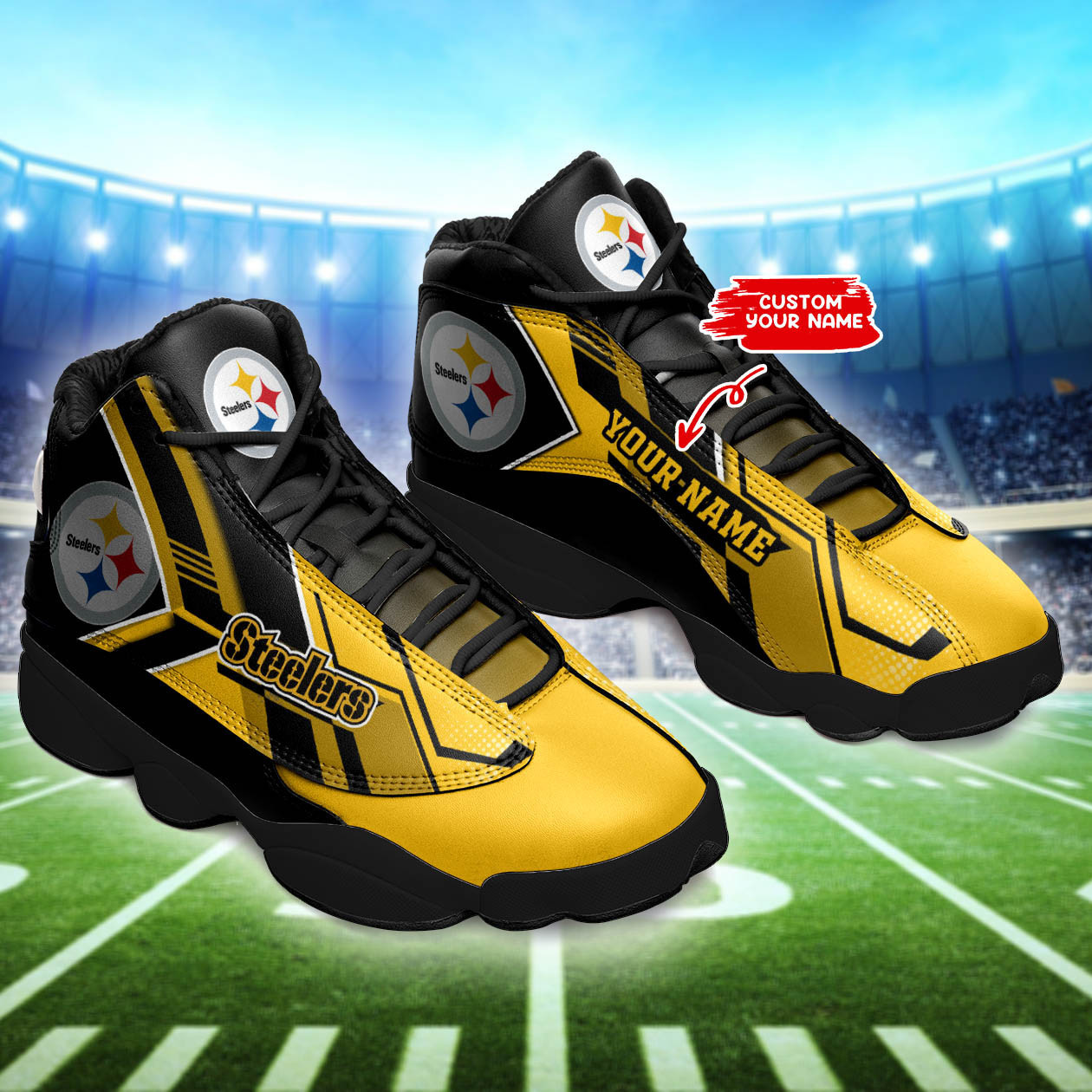 JWFancy Pittsburgh Steelers NFL AJ13 Sneakers Shoes For Men And Women
