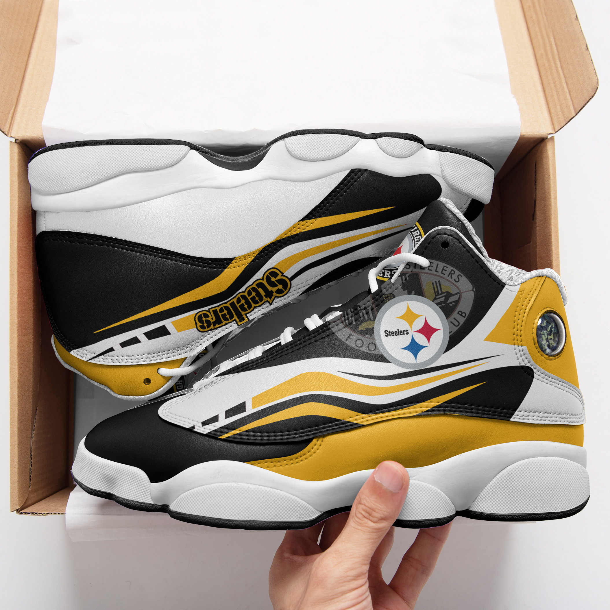 JWFancy Pittsburgh Steelers NFL AJ13 Sneakers Shoes For Men And Women