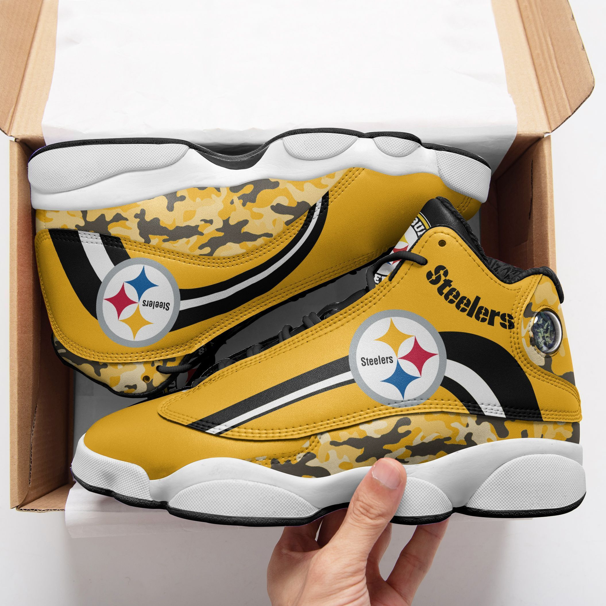 JWFancy Pittsburgh Steelers NFL AJ13 Sneakers Shoes For Men And Women