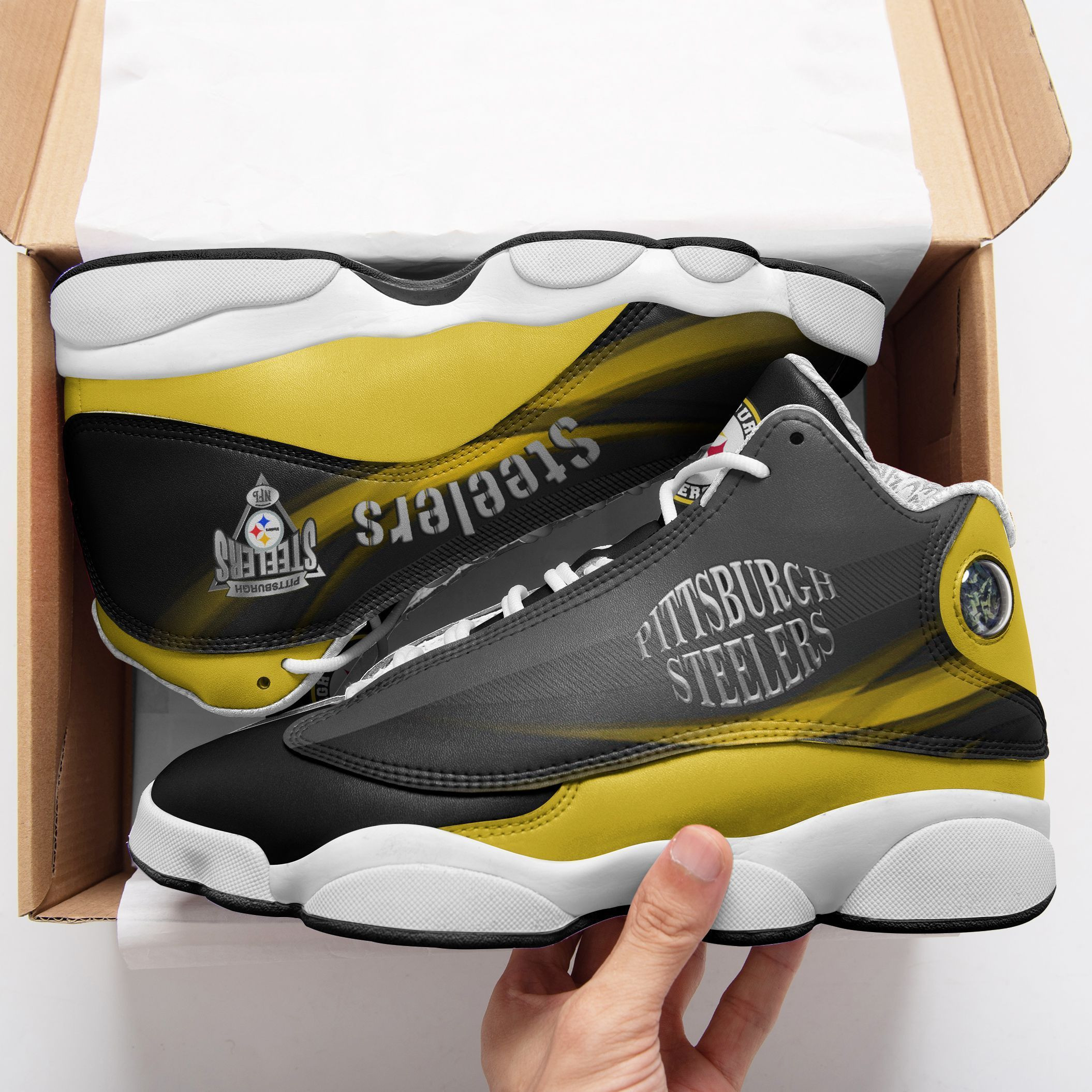 JWFancy Pittsburgh Steelers NFL AJ13 Sneakers Shoes For Men And Women