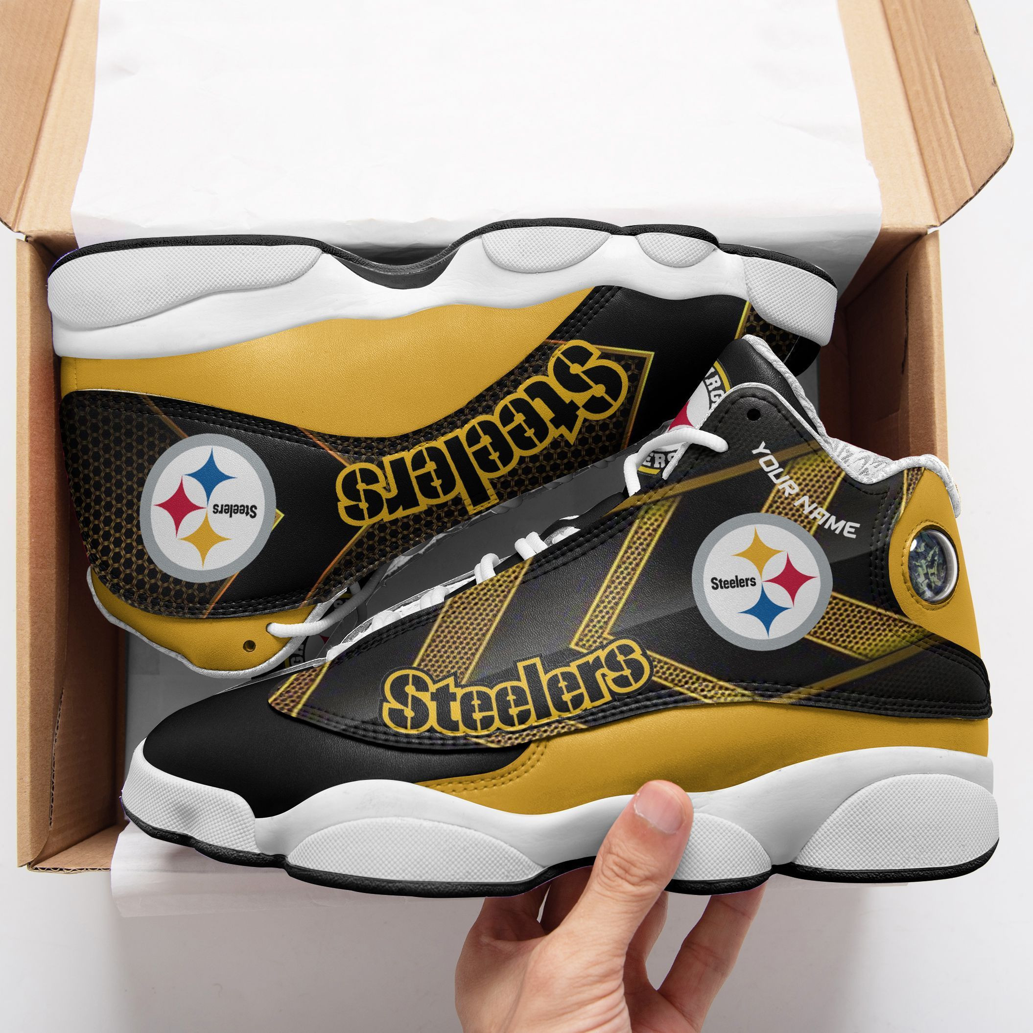 JWFancy Pittsburgh Steelers NFL AJ13 Sneakers Shoes For Men And Women