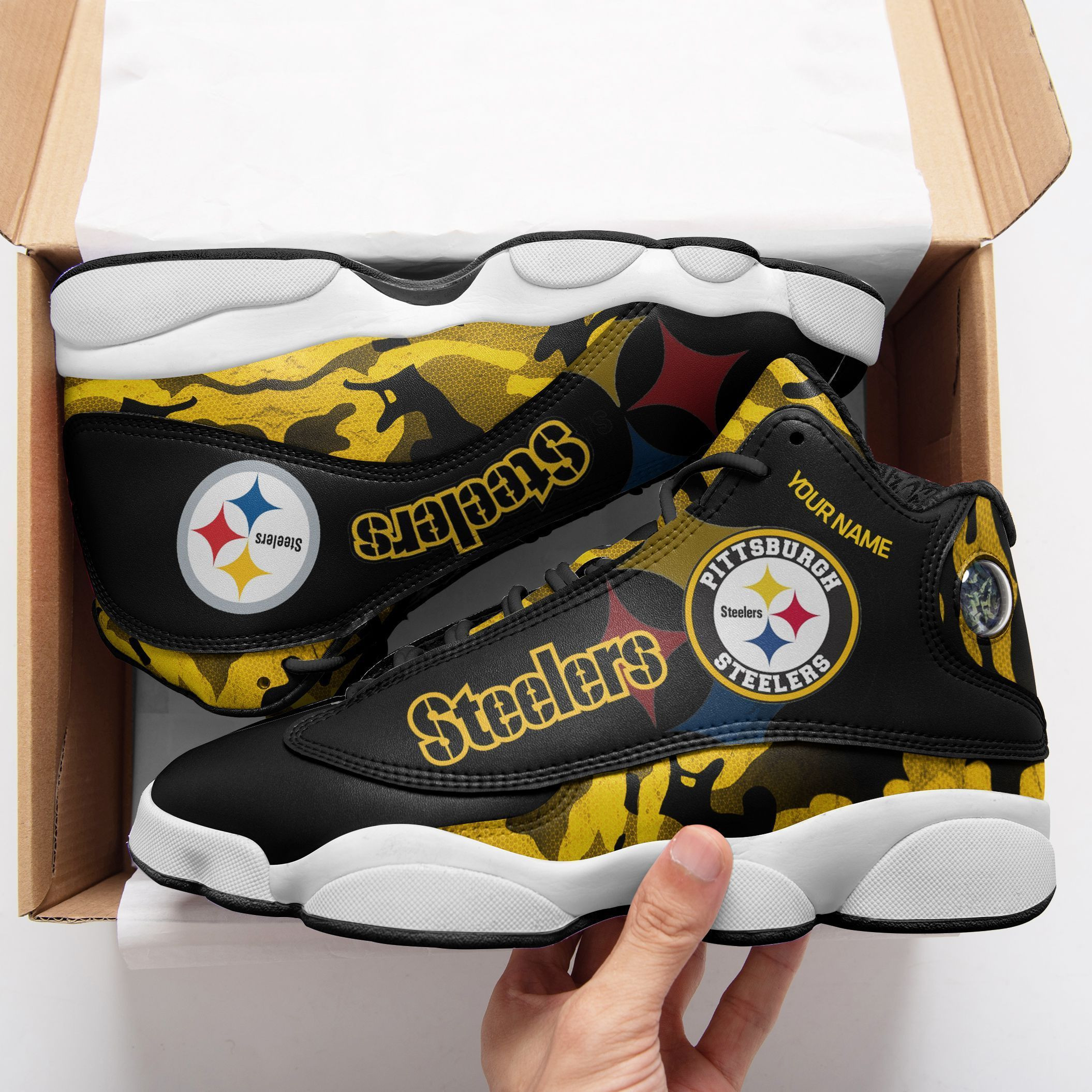 JWFancy Pittsburgh Steelers NFL AJ13 Sneakers Shoes For Men And Women