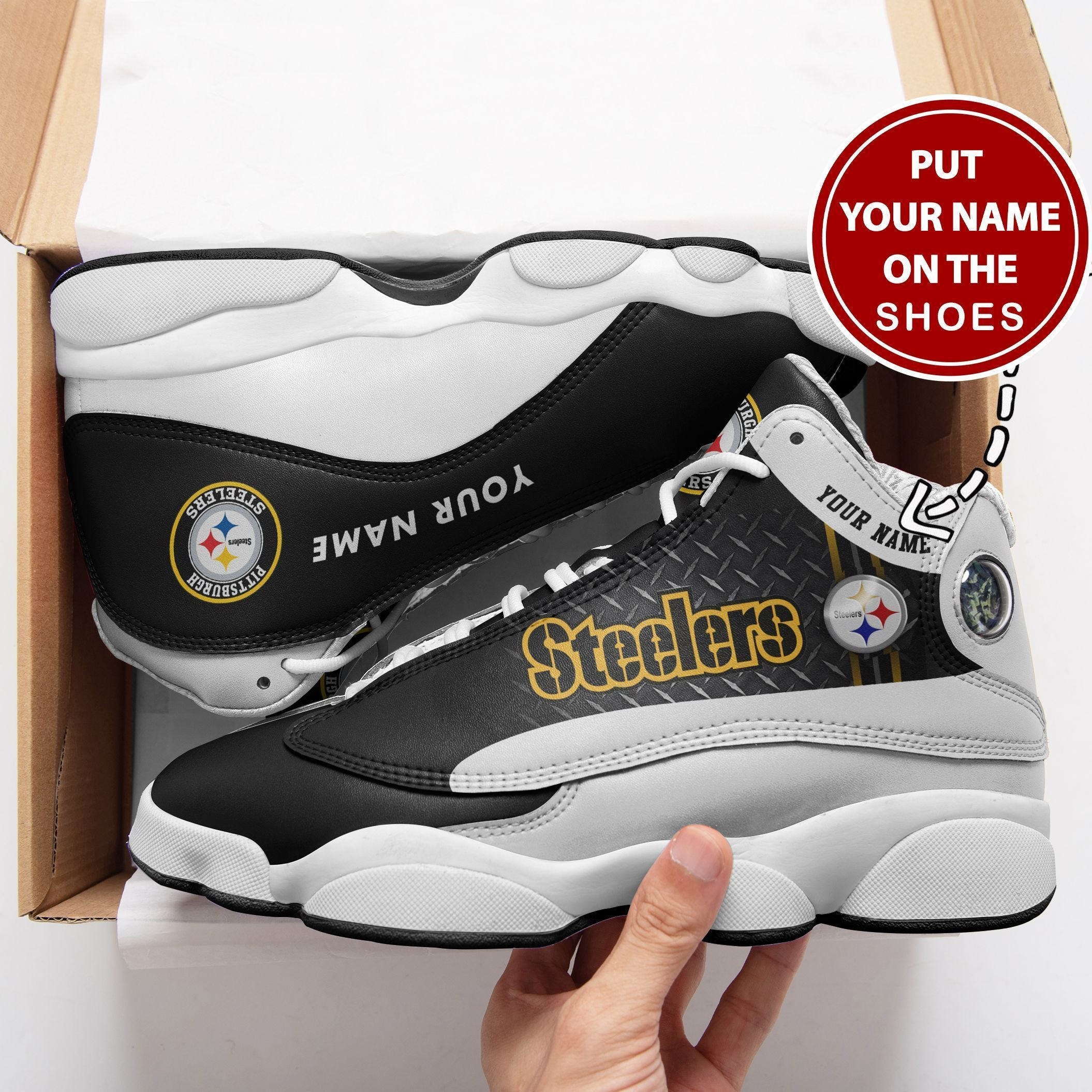 JWFancy Pittsburgh Steelers NFL AJ13 Sneakers Shoes For Men And Women