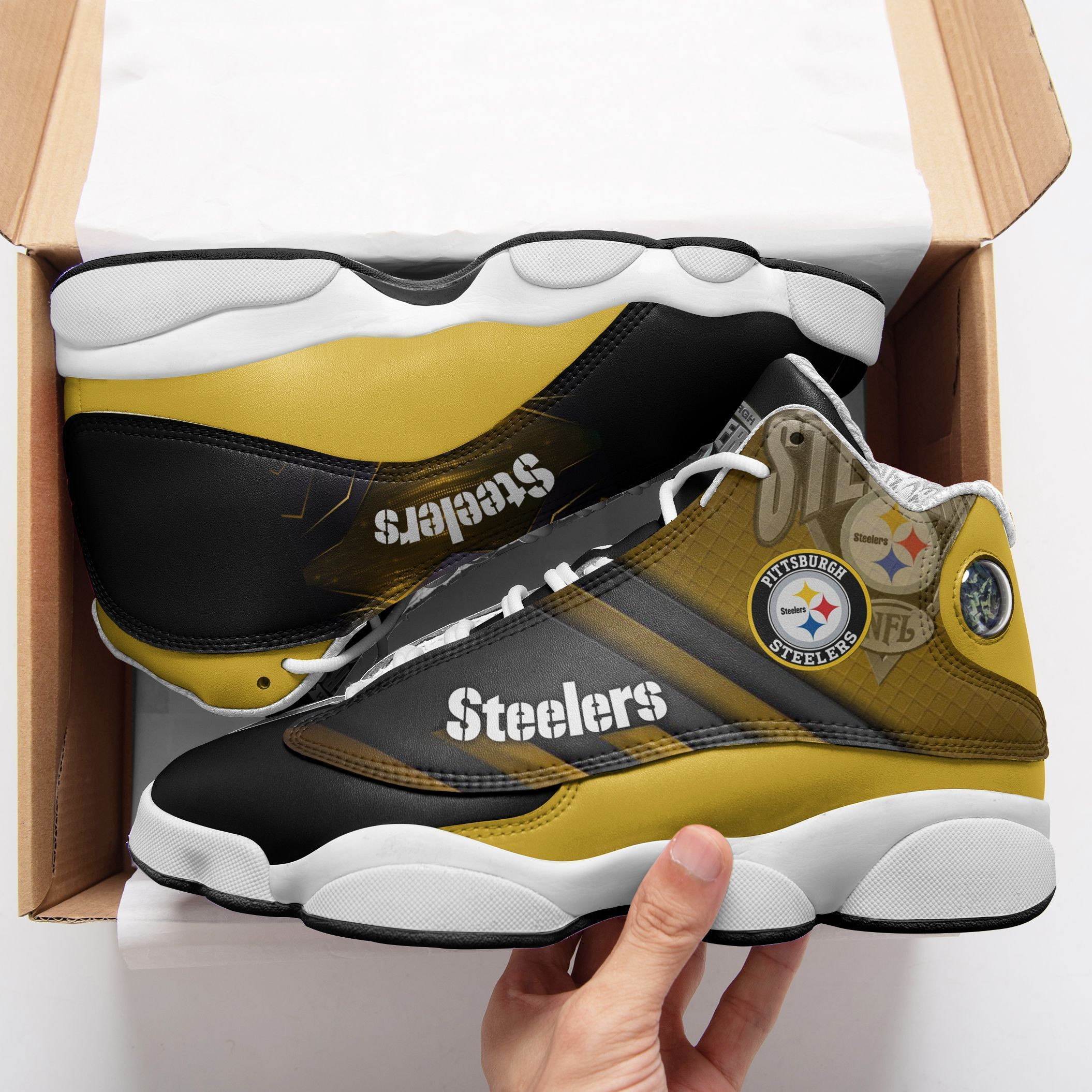 JWFancy Pittsburgh Steelers NFL AJ13 Sneakers Shoes For Men And Women