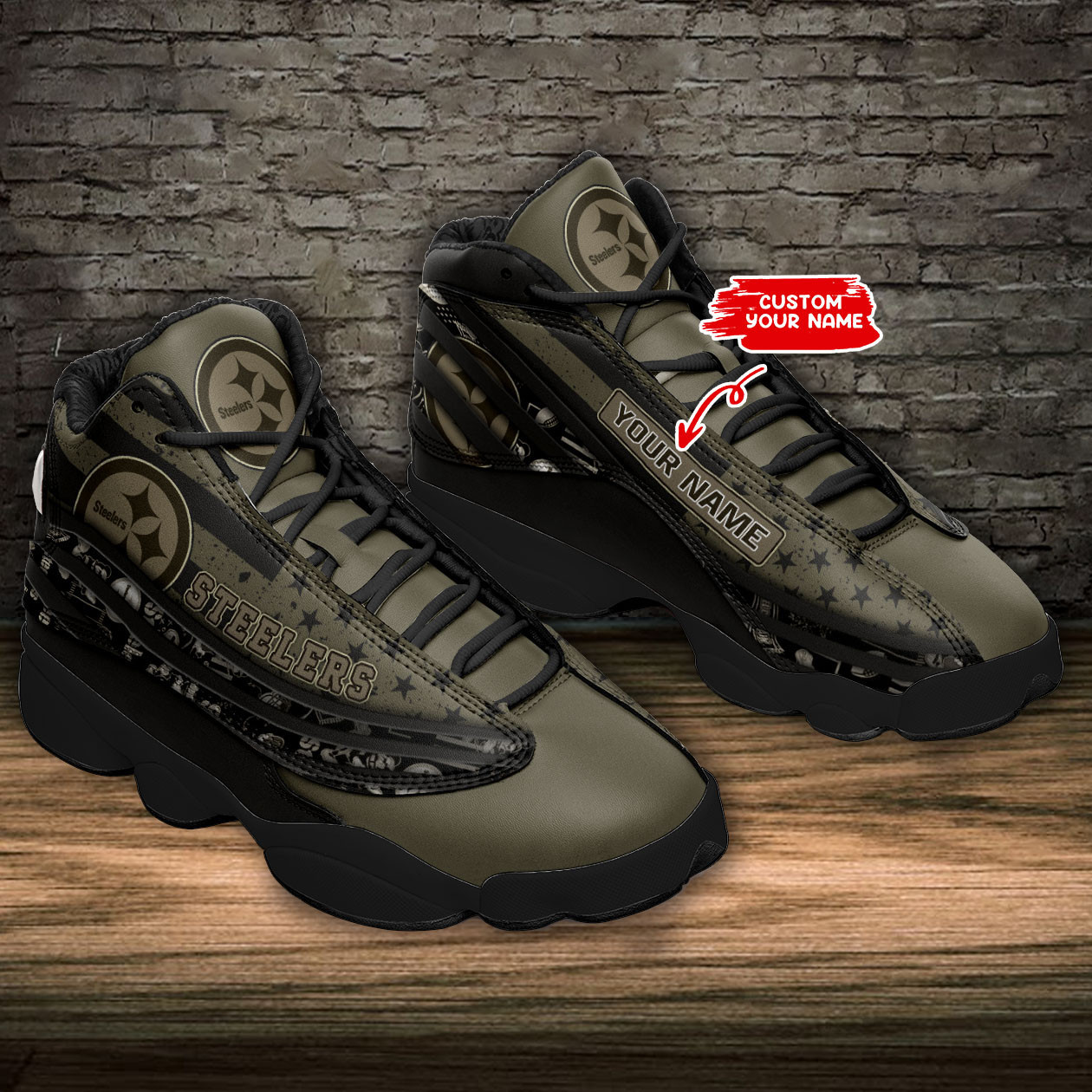 JWFancy Pittsburgh Steelers NFL AJ13 Sneakers Shoes For Men And Women