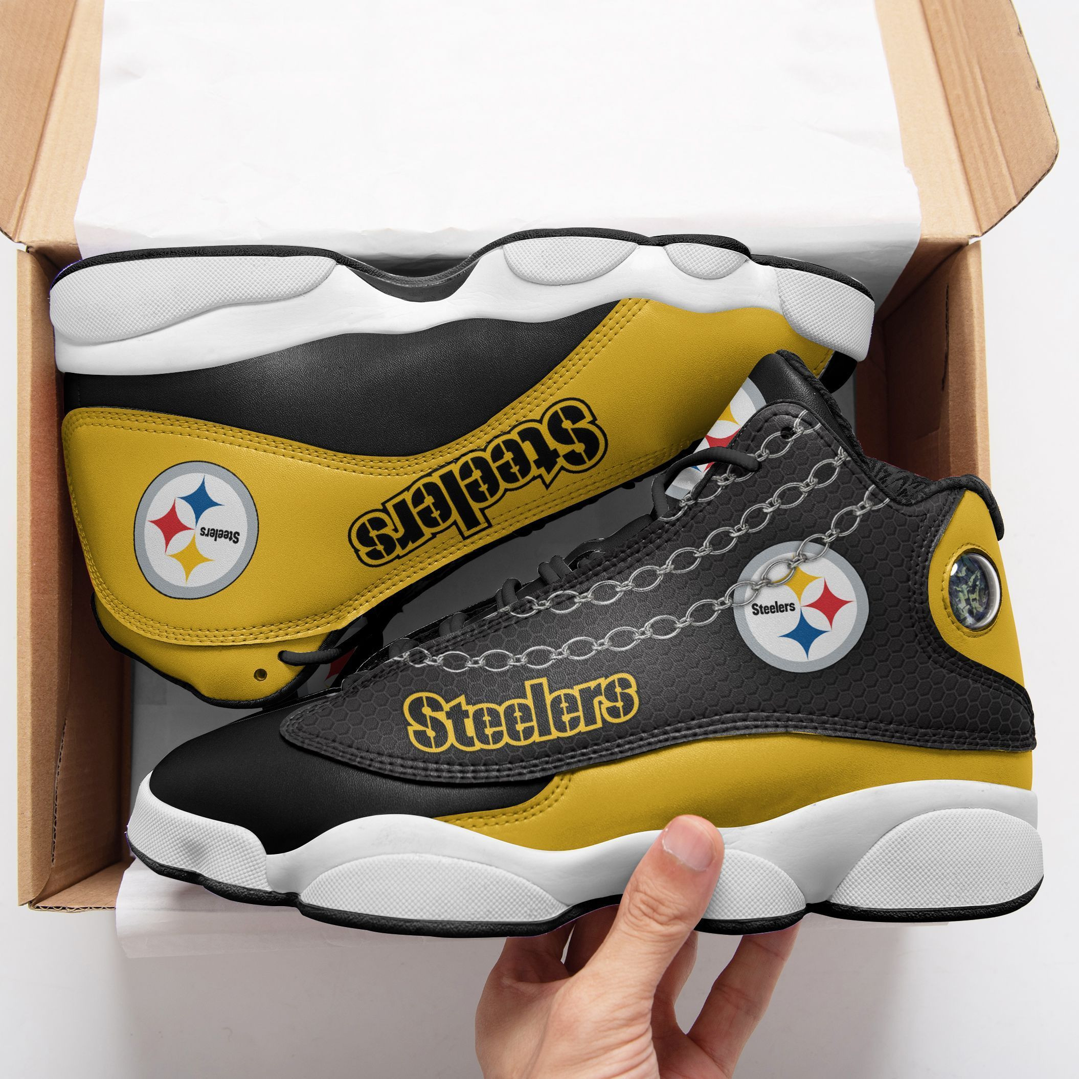 JWFancy Pittsburgh Steelers NFL AJ13 Sneakers Shoes For Men And Women
