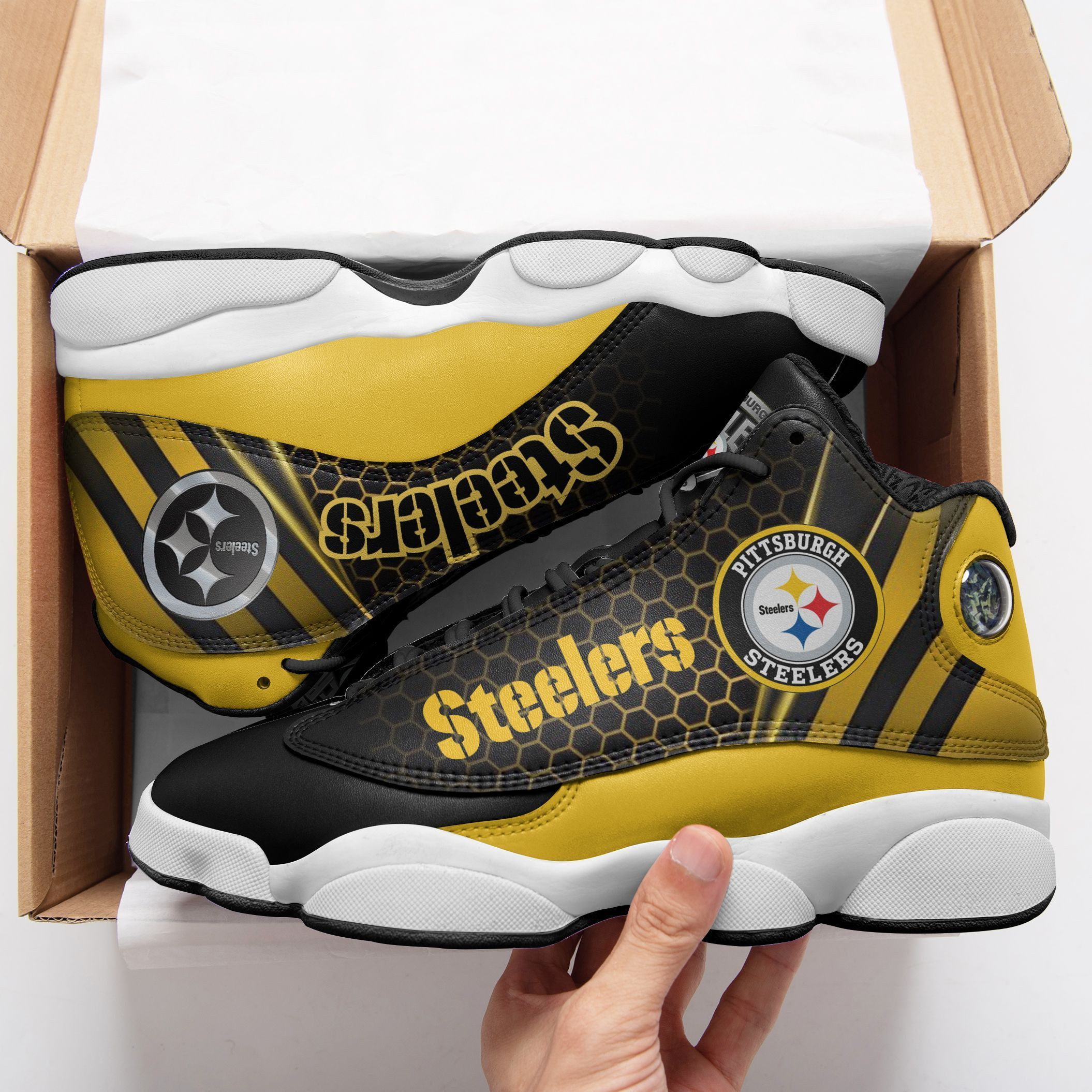 JWFancy Pittsburgh Steelers NFL AJ13 Sneakers Shoes For Men And Women