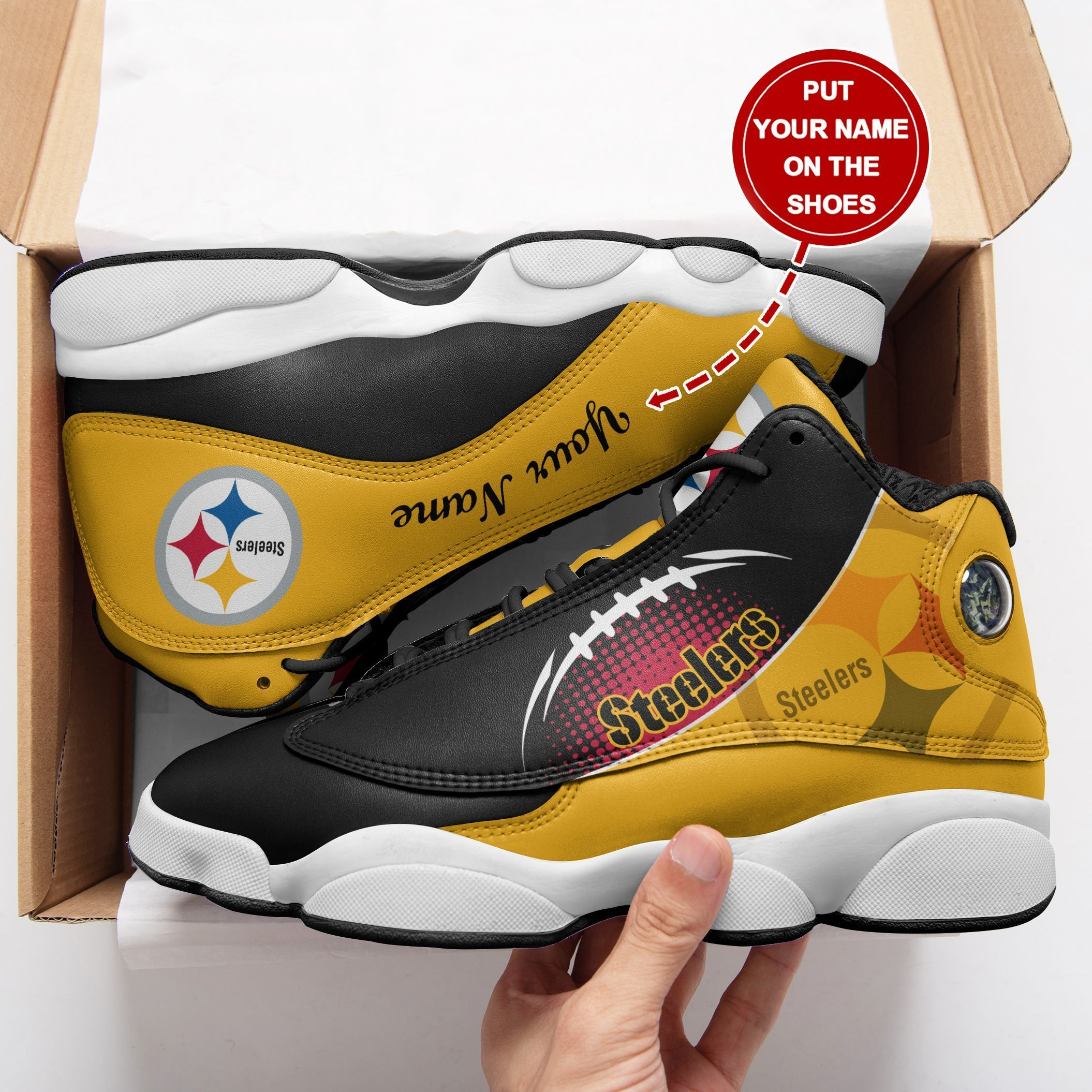 JWFancy Pittsburgh Steelers NFL AJ13 Sneakers Shoes For Men And Women