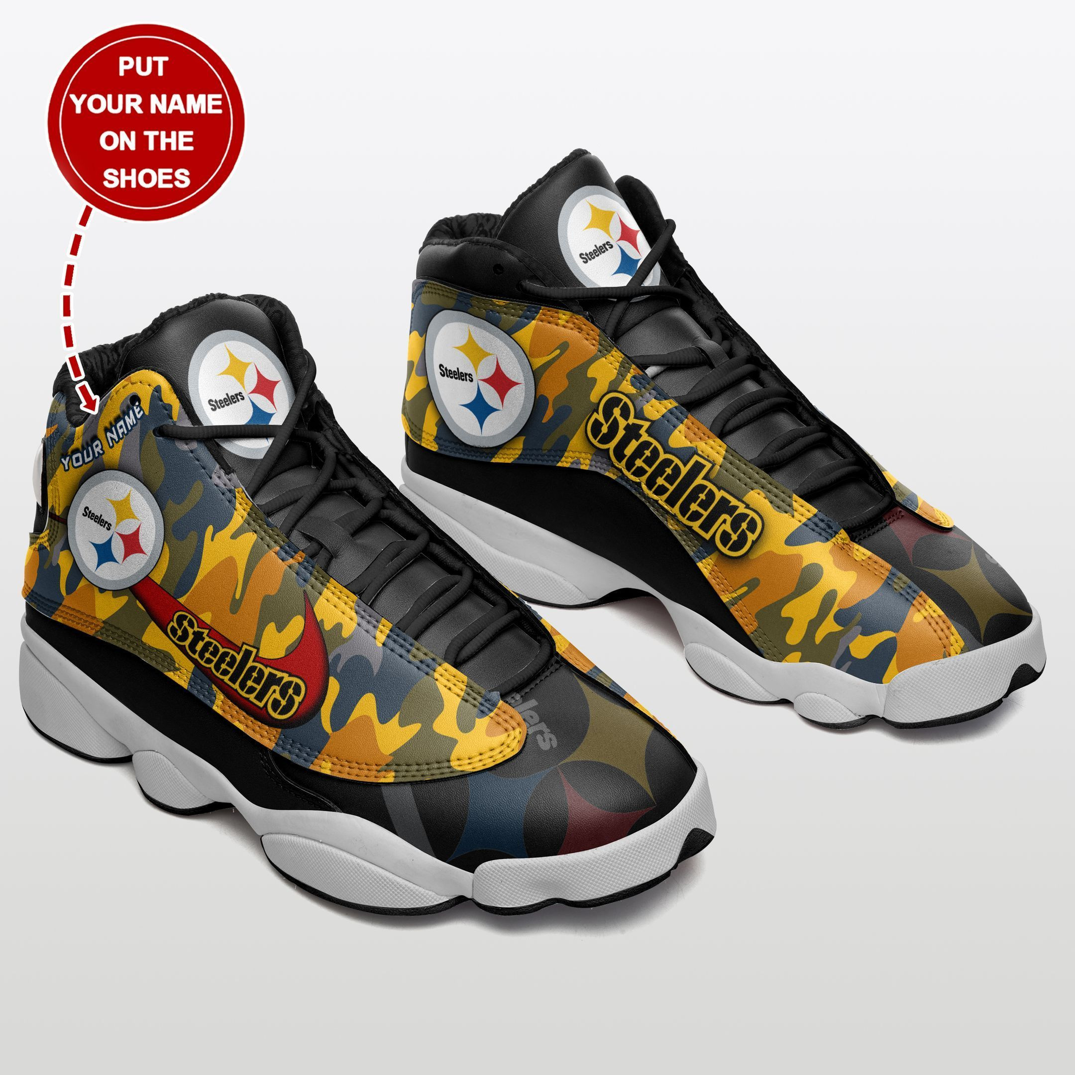 JWFancy Pittsburgh Steelers NFL AJ13 Sneakers Shoes For Men And Women