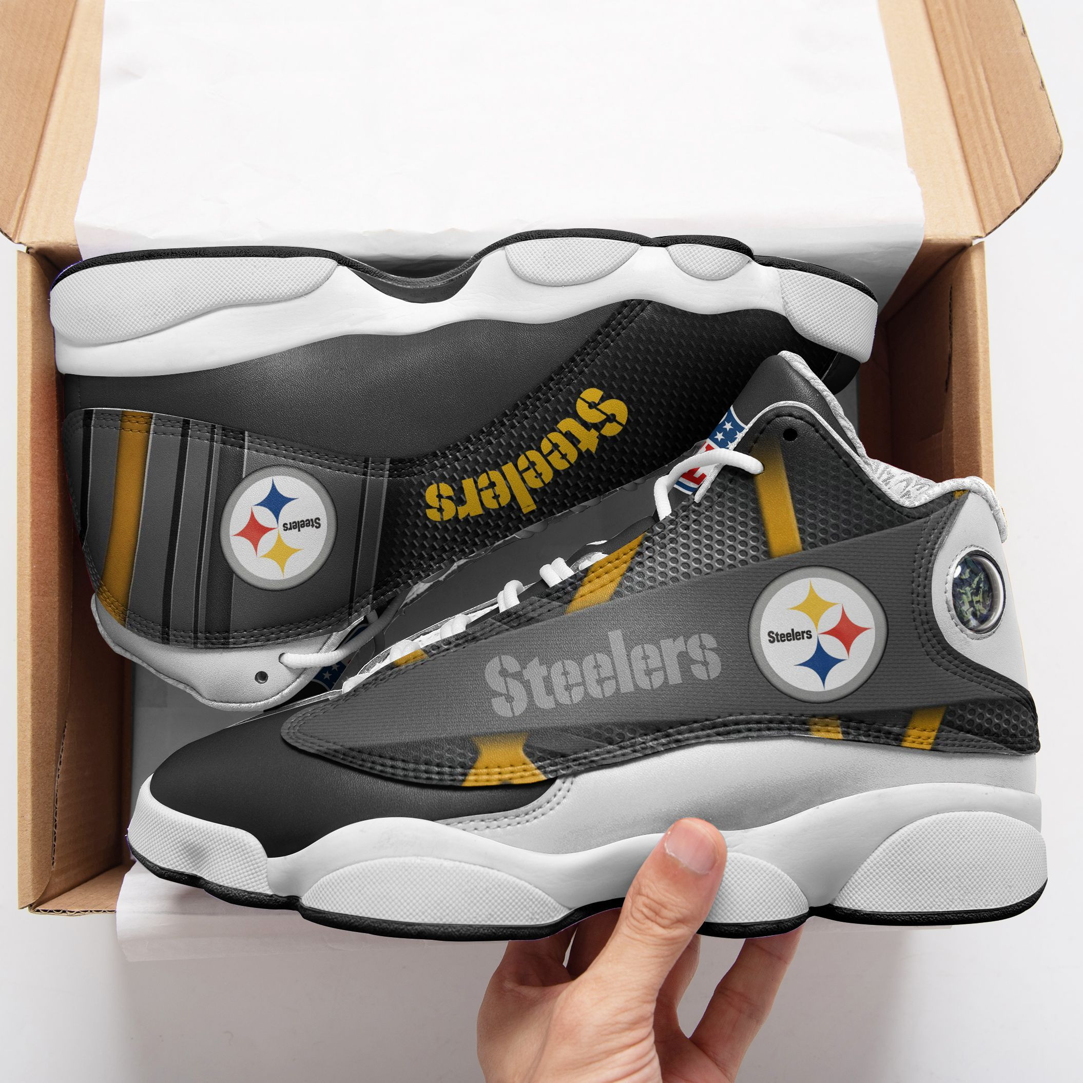 JWFancy Pittsburgh Steelers NFL AJ13 Sneakers Shoes For Men And Women