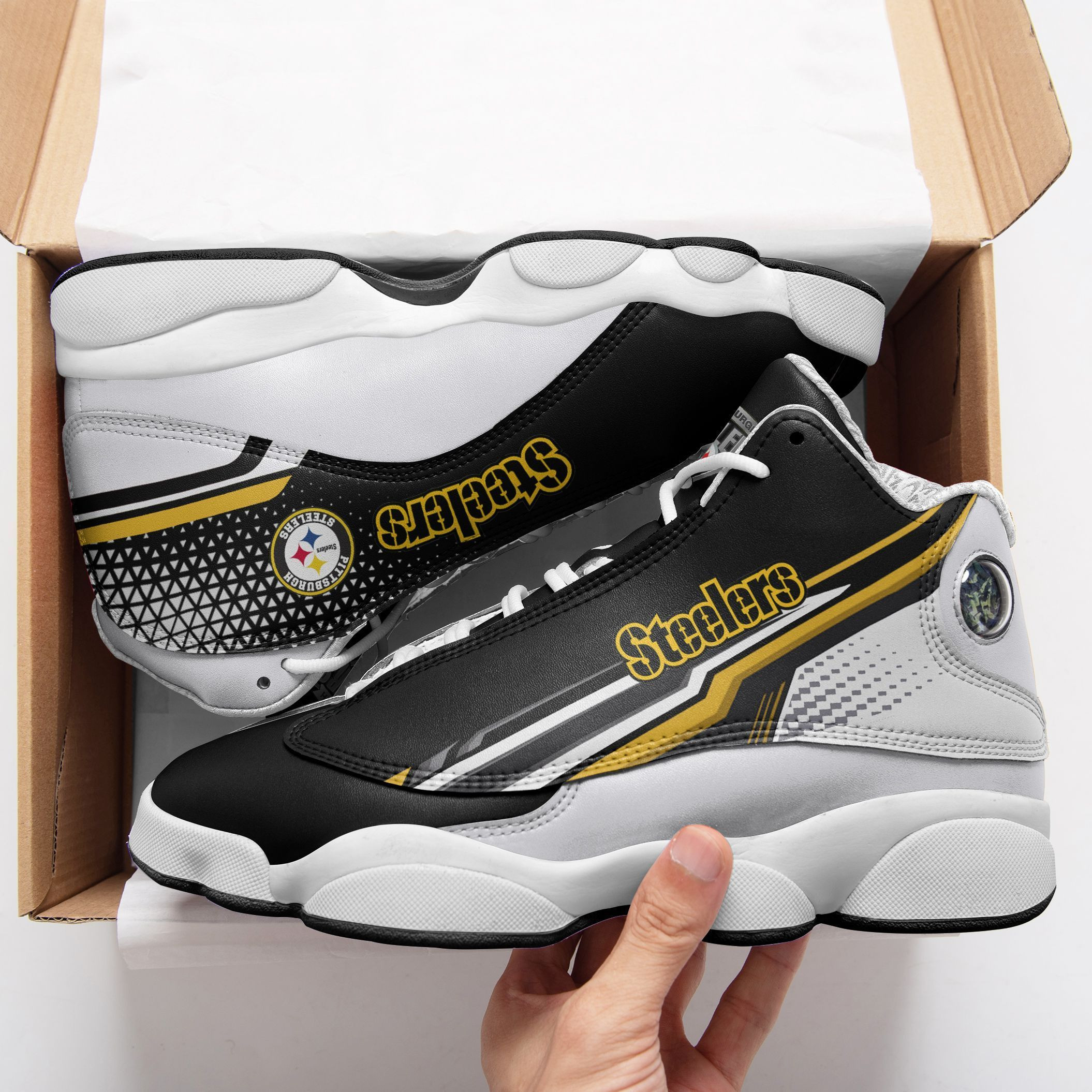 JWFancy Pittsburgh Steelers NFL AJ13 Sneakers Shoes For Men And Women