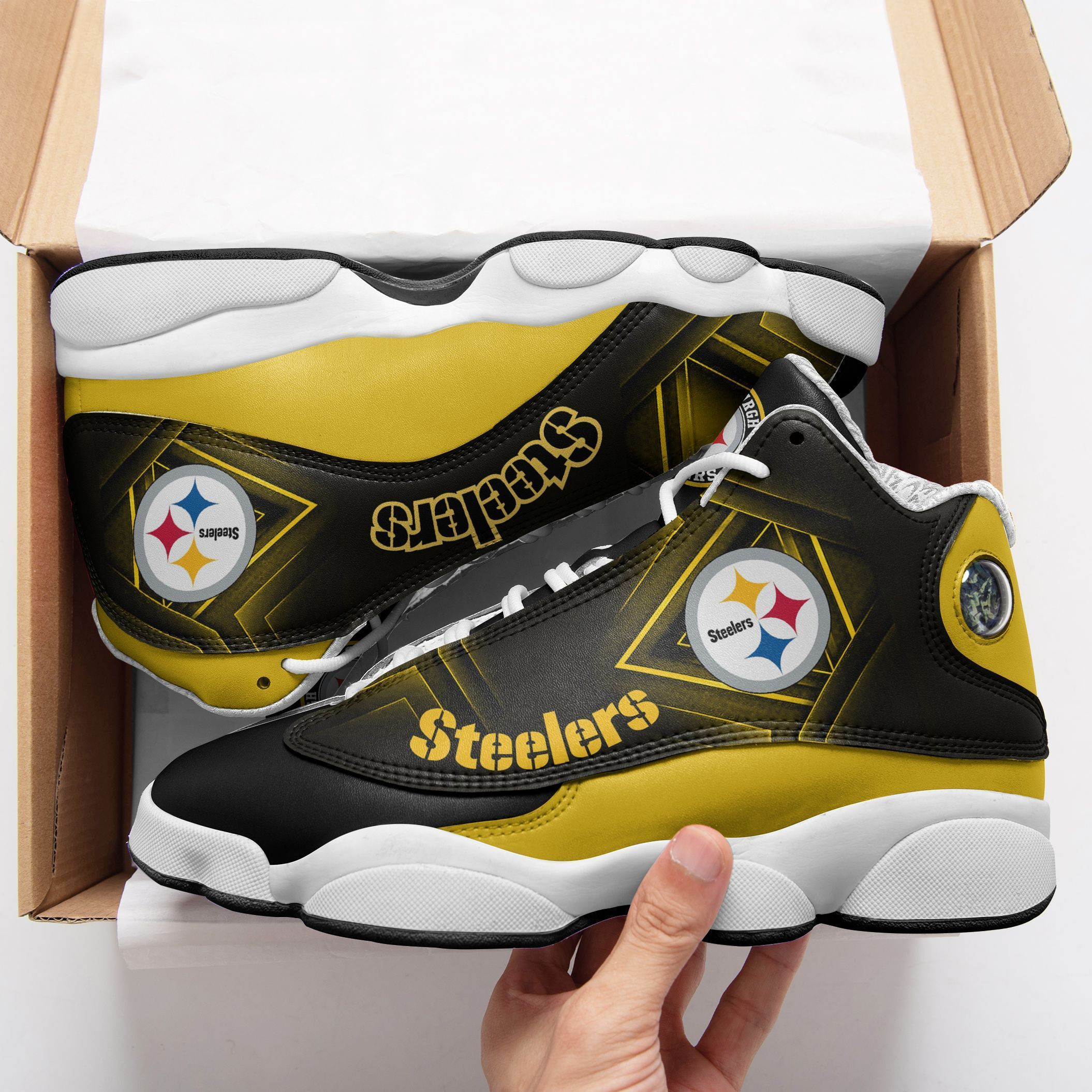 JWFancy Pittsburgh Steelers NFL AJ13 Sneakers Shoes For Men And Women