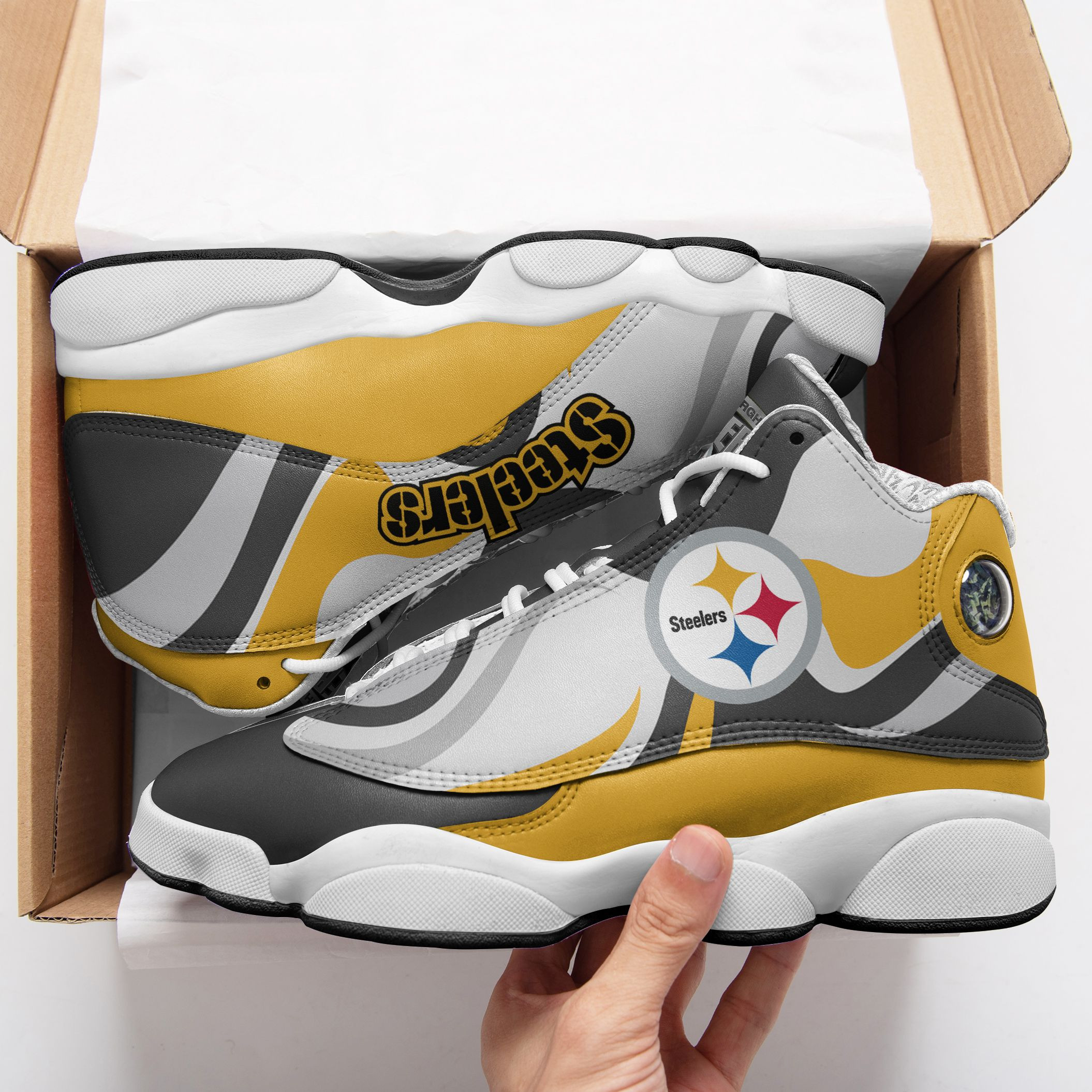 JWFancy Pittsburgh Steelers NFL AJ13 Sneakers Shoes For Men And Women