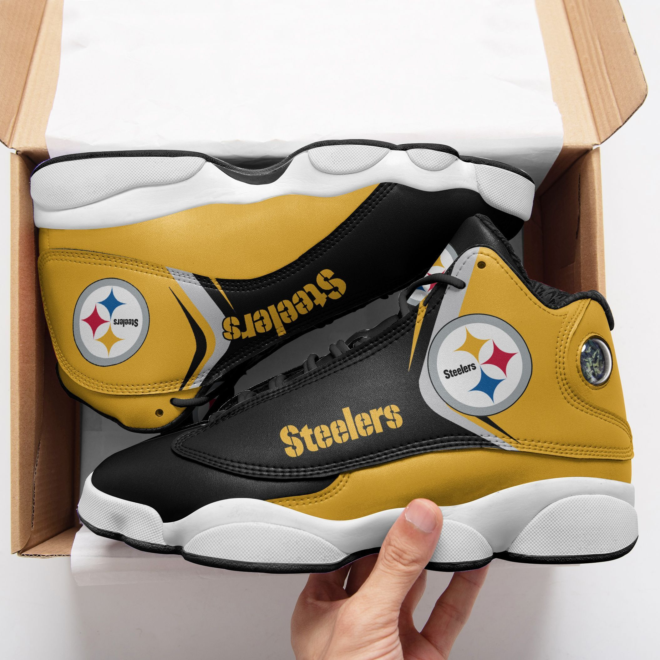 JWFancy Pittsburgh Steelers NFL AJ13 Sneakers Shoes For Men And Women