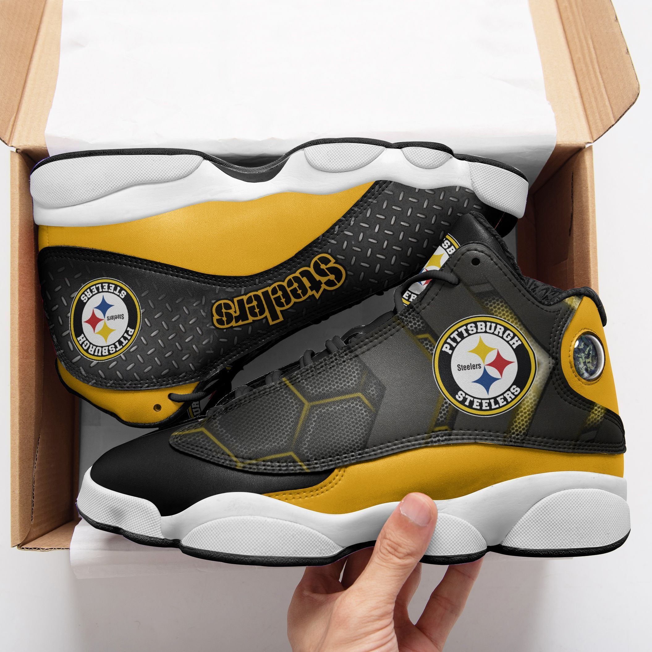 JWFancy Pittsburgh Steelers NFL AJ13 Sneakers Shoes For Men And Women