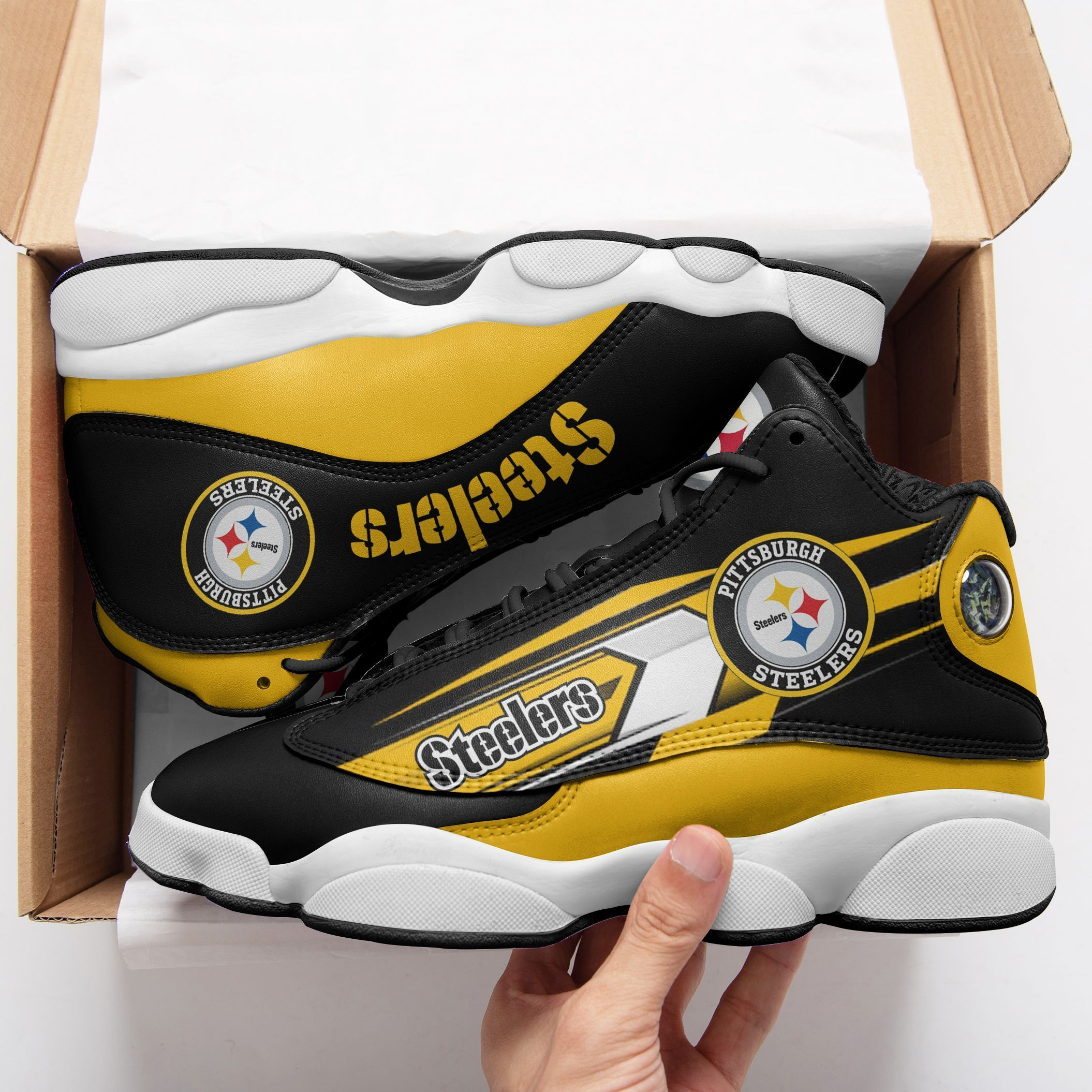 JWFancy Pittsburgh Steelers NFL AJ13 Sneakers Shoes For Men And Women