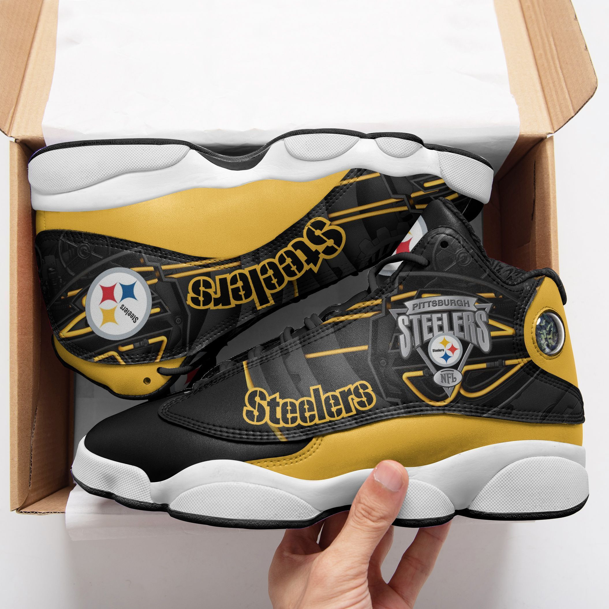 JWFancy Pittsburgh Steelers NFL AJ13 Sneakers Shoes For Men And Women