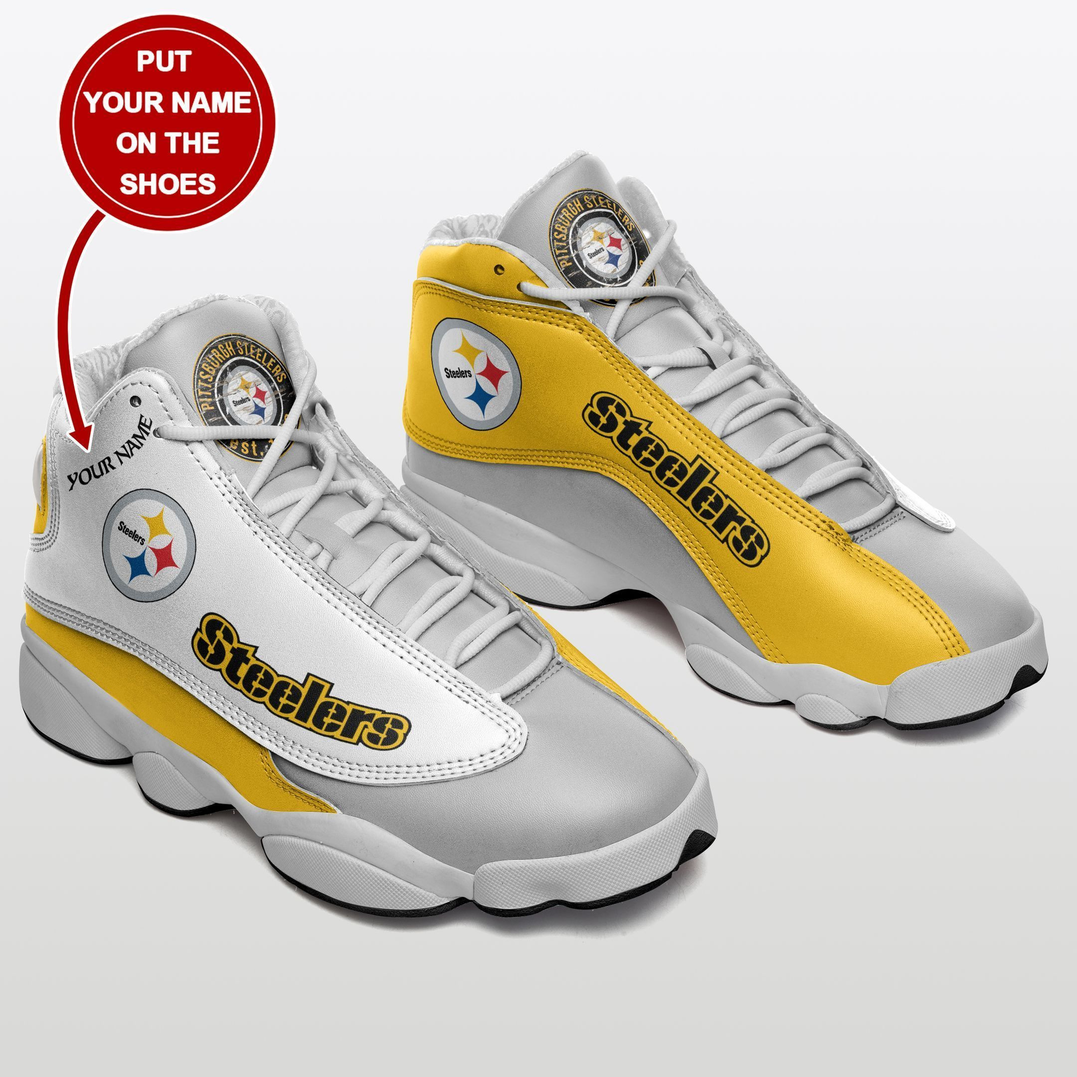 JWFancy Pittsburgh Steelers NFL AJ13 Sneakers Shoes For Men And Women