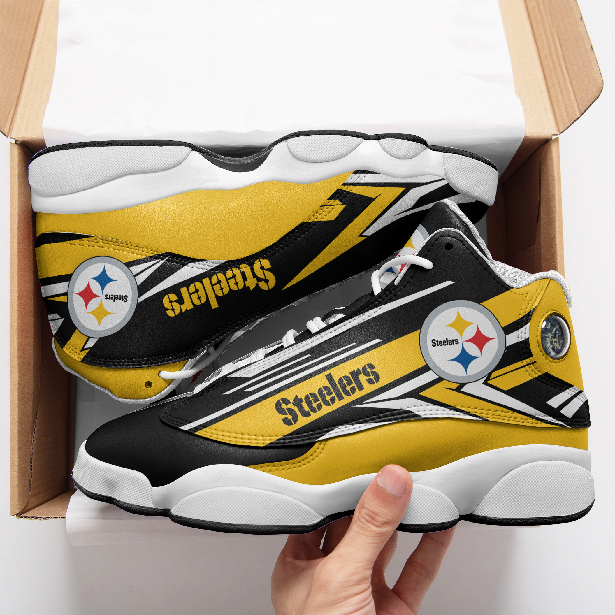 JWFancy Pittsburgh Steelers NFL AJ13 Sneakers Shoes For Men And Women