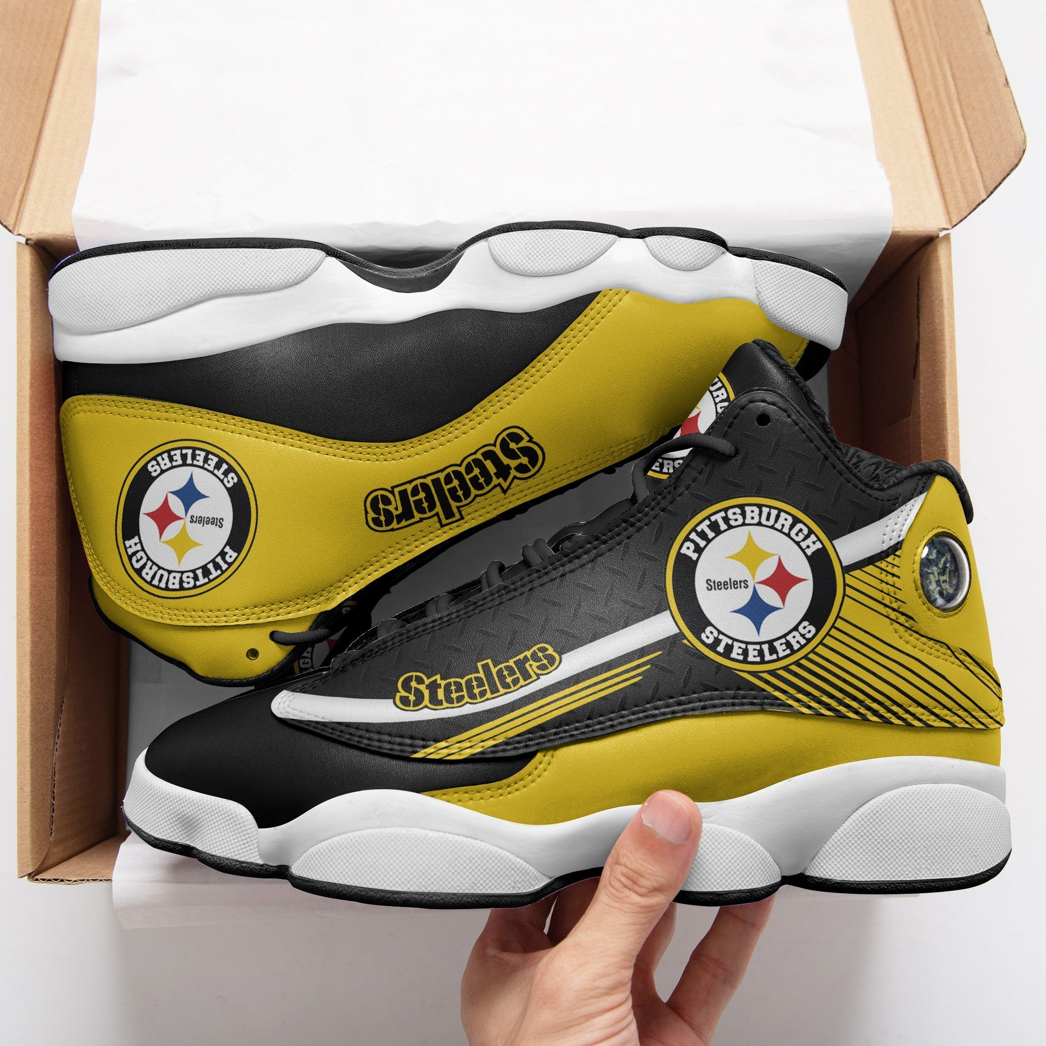 JWFancy Pittsburgh Steelers NFL AJ13 Sneakers Shoes For Men And Women