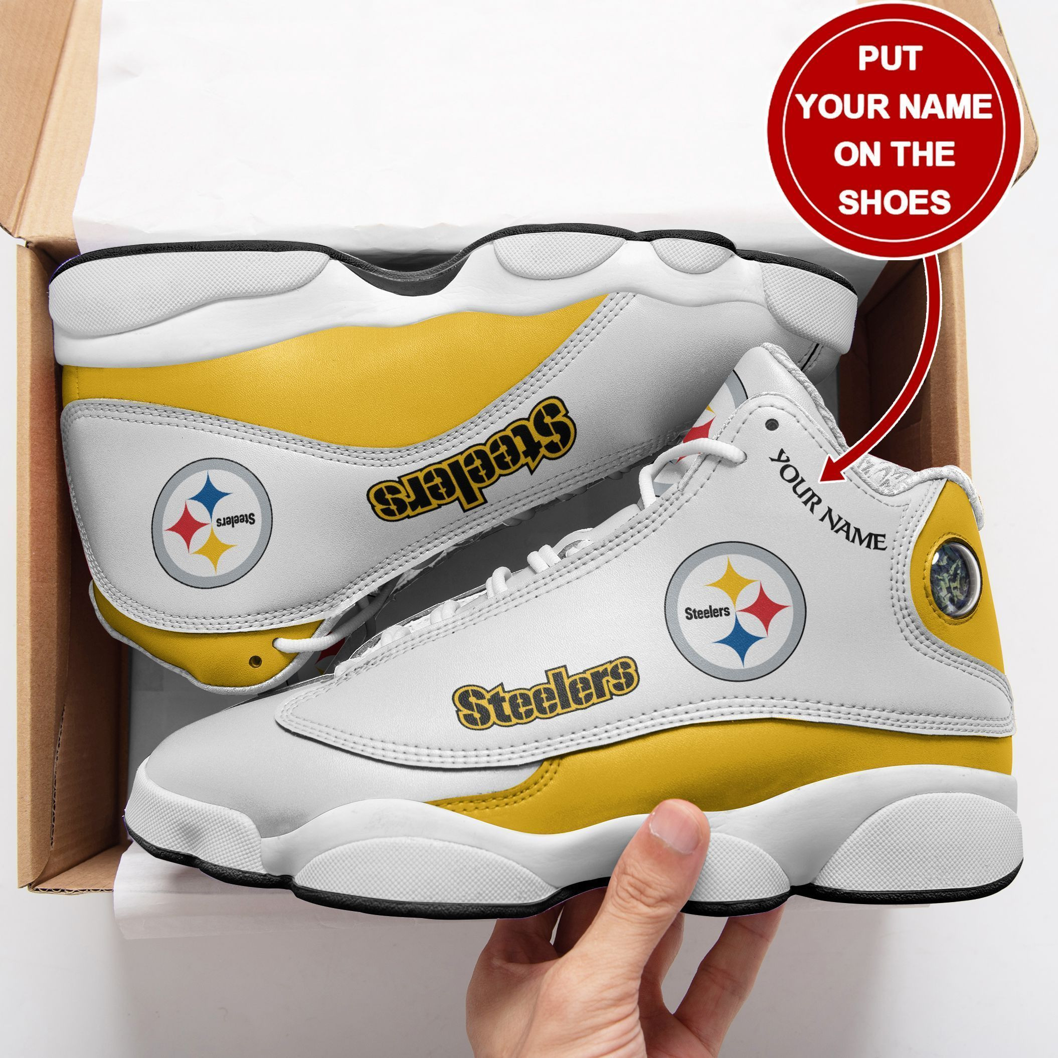 JWFancy Pittsburgh Steelers NFL AJ13 Sneakers Shoes For Men And Women