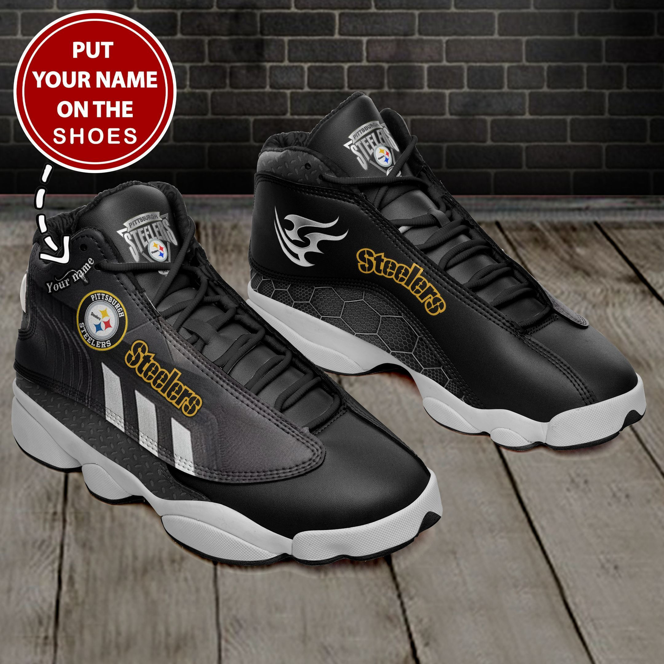 JWFancy Pittsburgh Steelers NFL AJ13 Sneakers Shoes For Men And Women