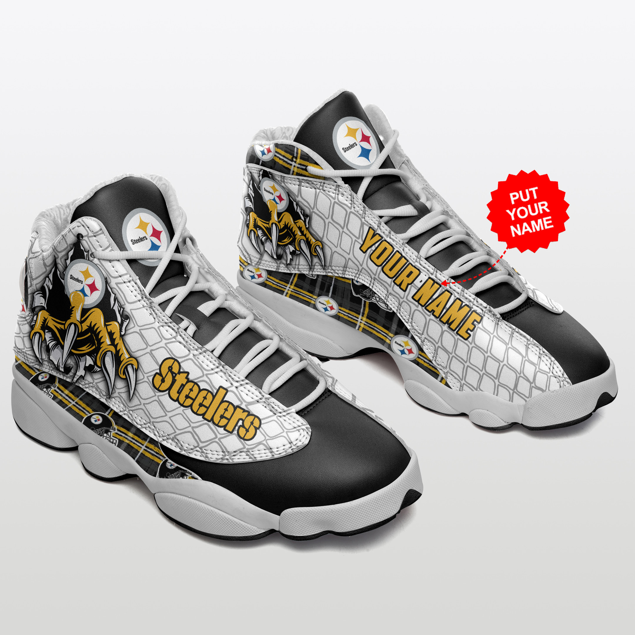 JWFancy Pittsburgh Steelers NFL AJ13 Sneakers Shoes For Men And Women