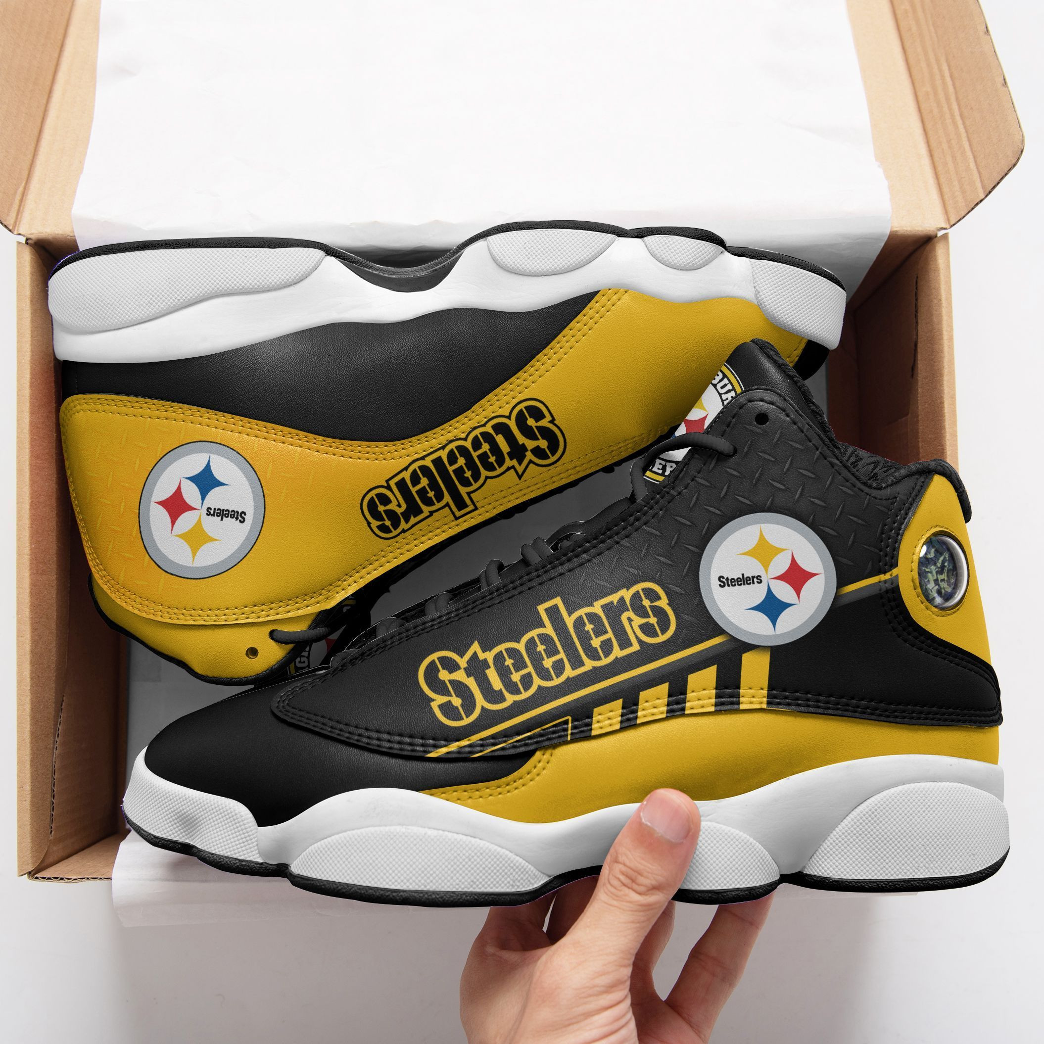 JWFancy Pittsburgh Steelers NFL AJ13 Sneakers Shoes For Men And Women