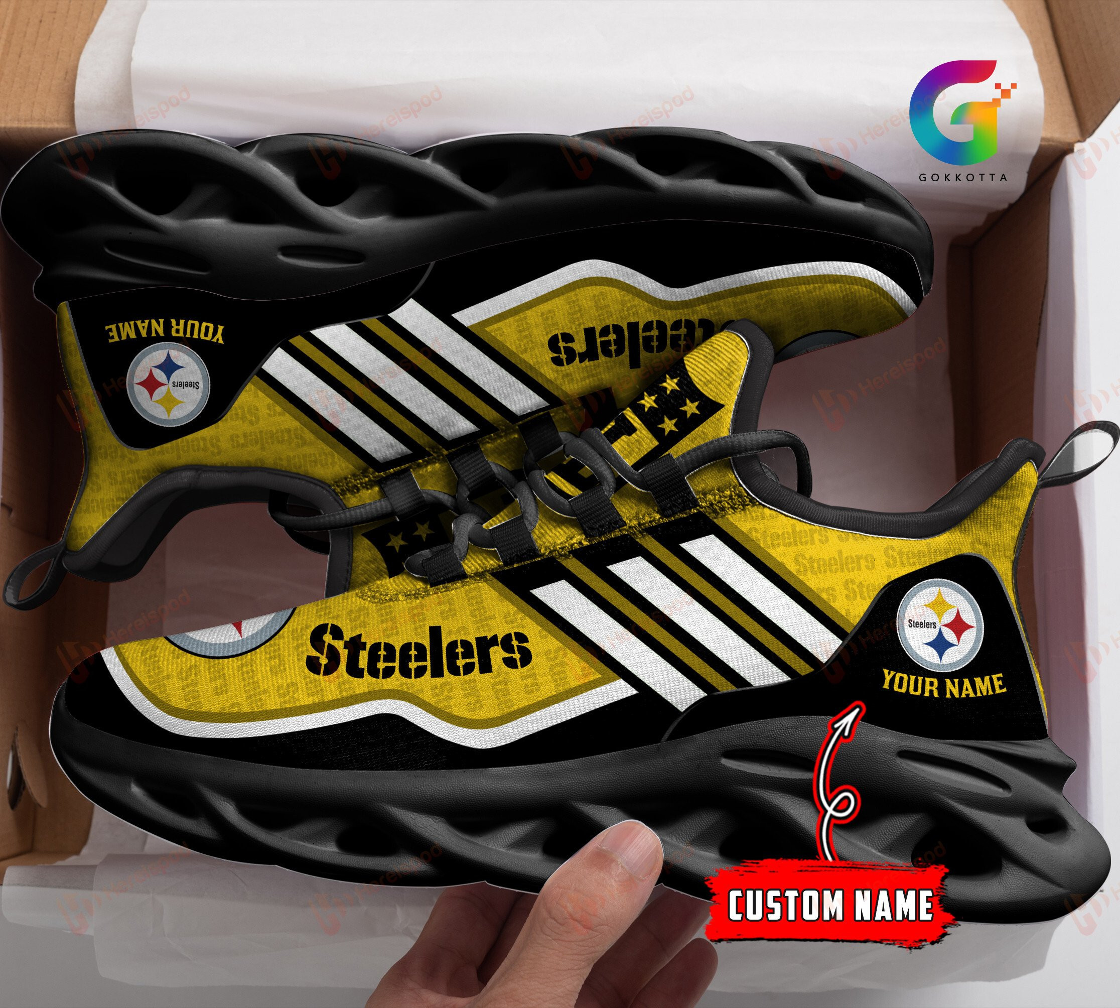 JWFancy Pittsburgh Steelers NFL Max Soul Shoes Sneakers For Men And Women