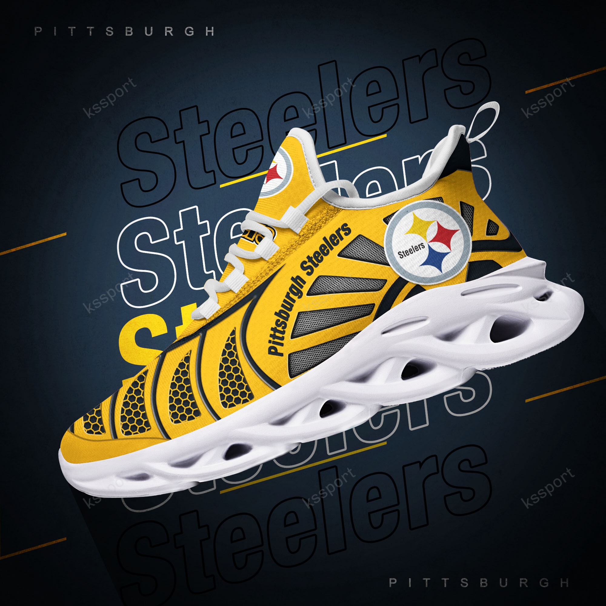 JWFancy Pittsburgh Steelers NFL Max Soul Shoes Sneakers For Men And Women