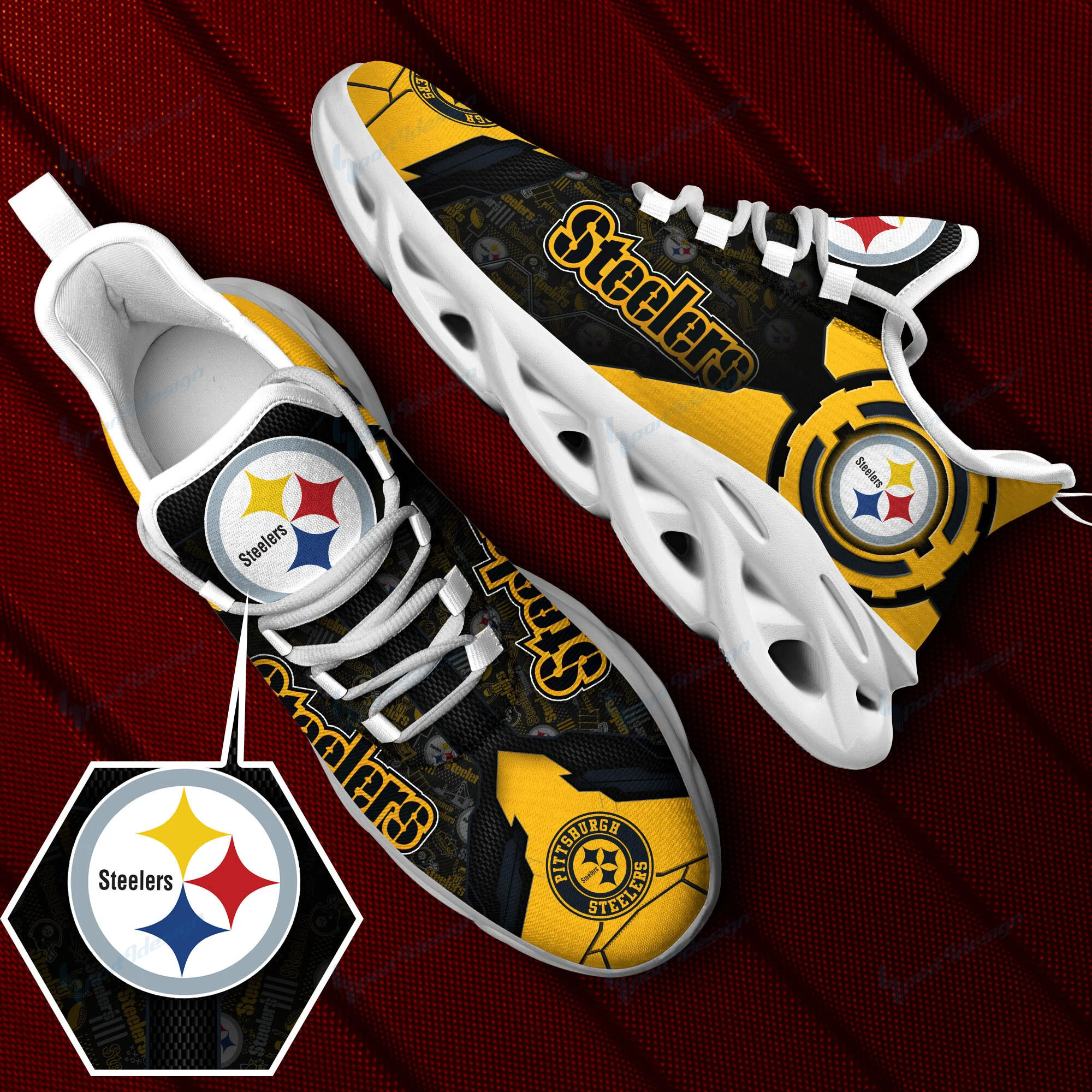 JWFancy Pittsburgh Steelers NFL Max Soul Shoes Sneakers For Men And Women