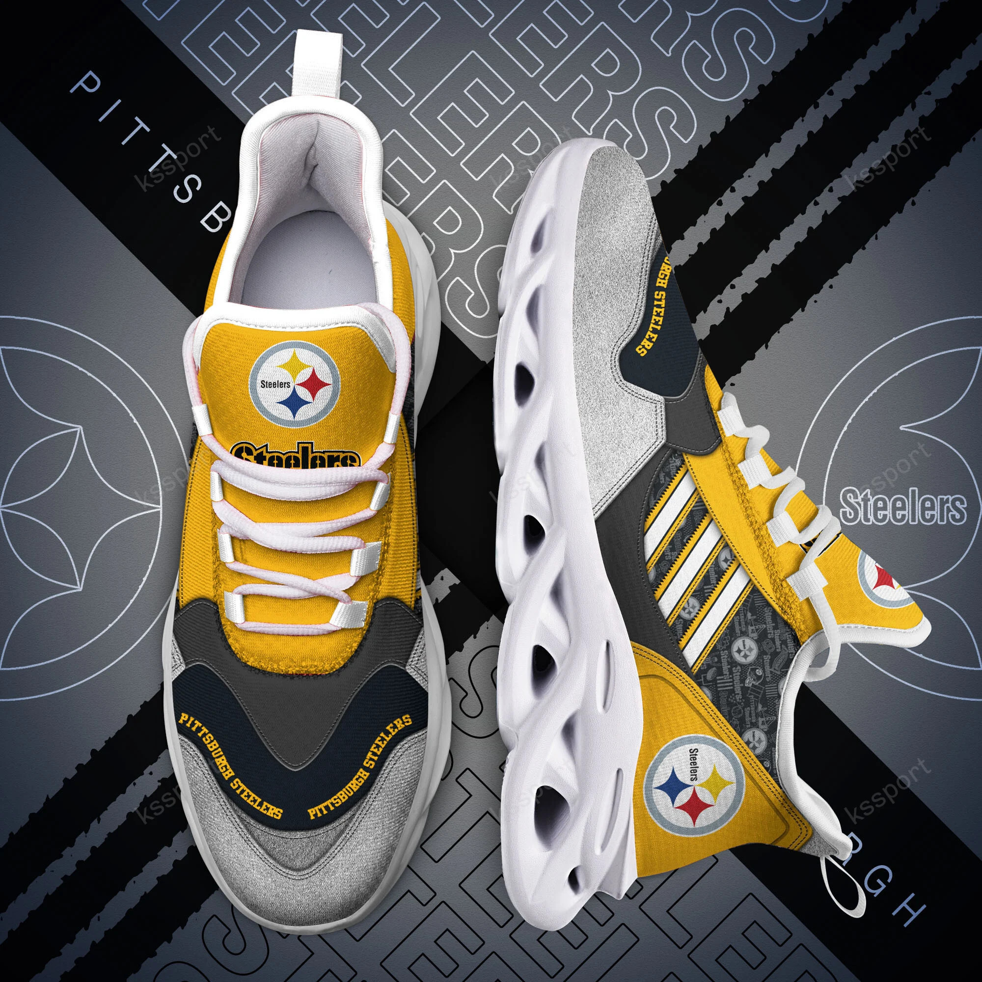 JWFancy Pittsburgh Steelers NFL Max Soul Shoes Sneakers For Men And Women